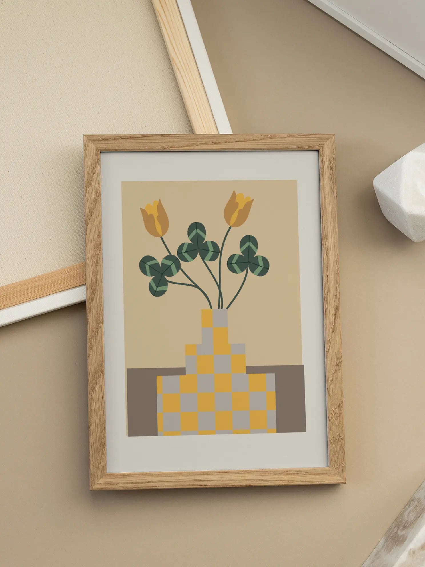 Checkered Vase Poster