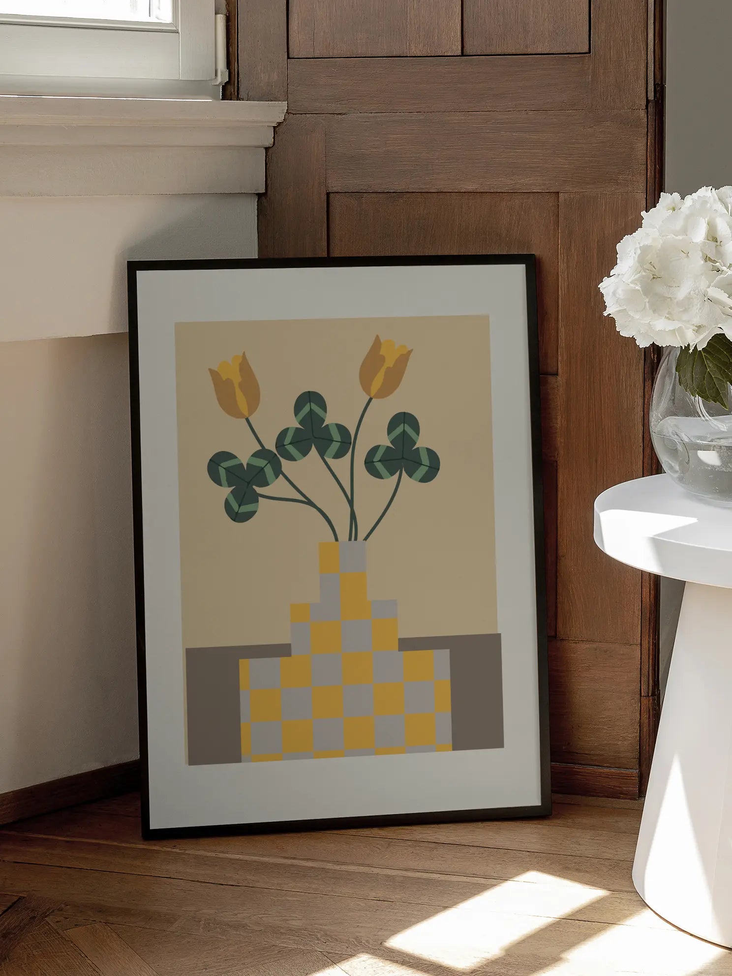 Checkered Vase Poster