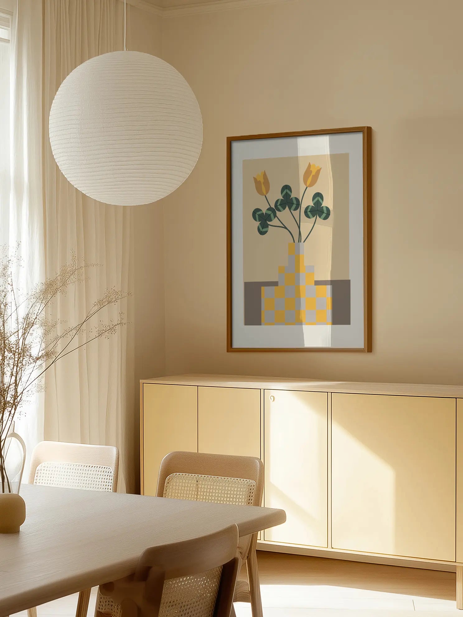 Checkered Vase Poster