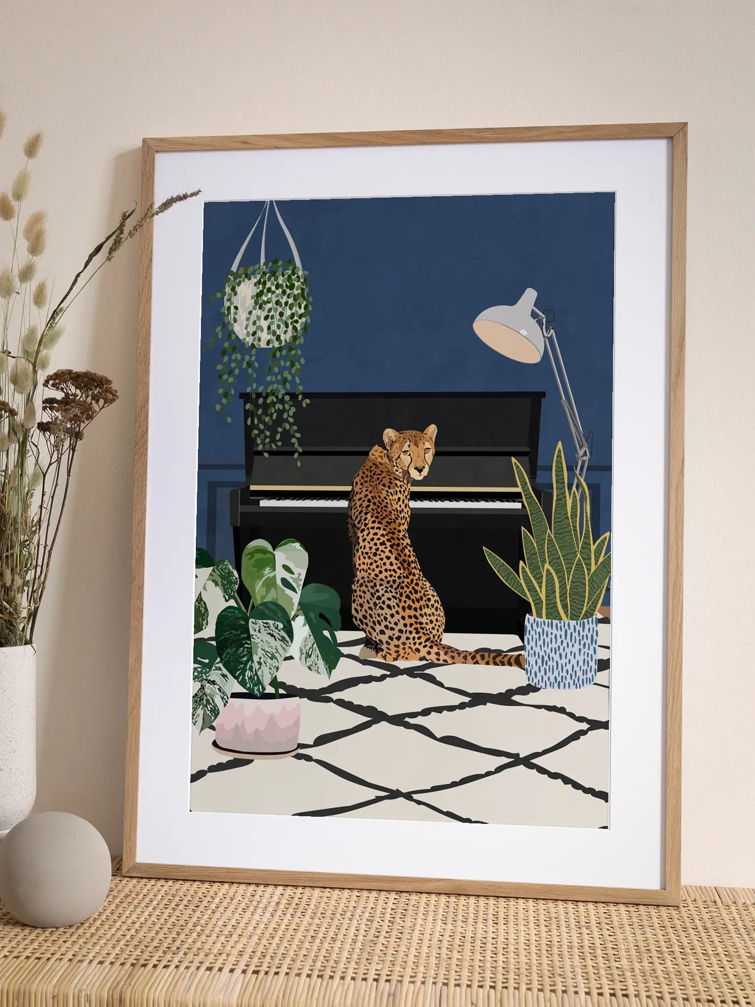Cheetah Playing Piano Poster