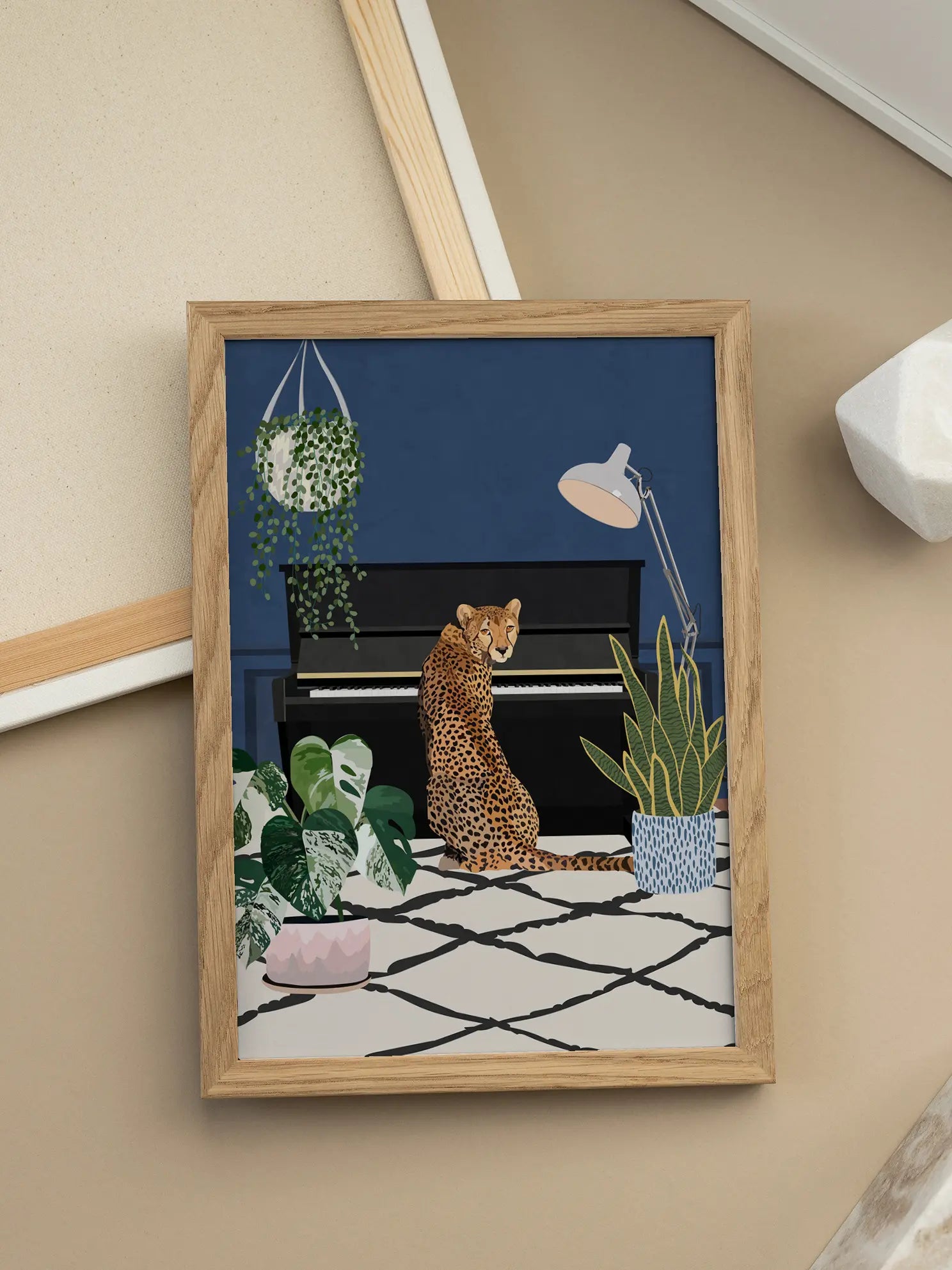 Cheetah Playing Piano Poster