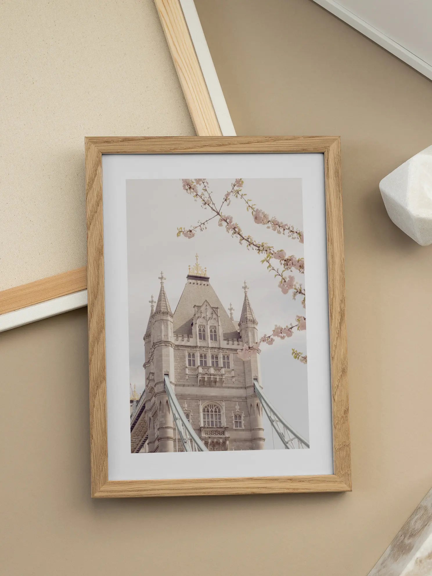 Cherry Blossoms at Tower Bridge Poster