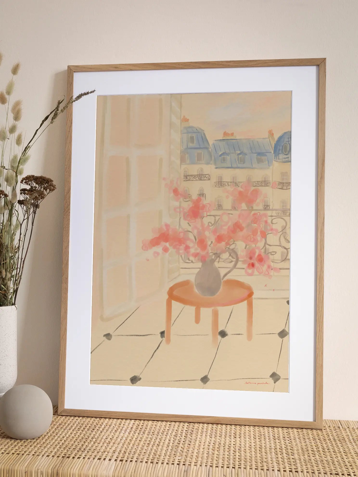 Cherry Blossoms In Parisian Apartment Poster
