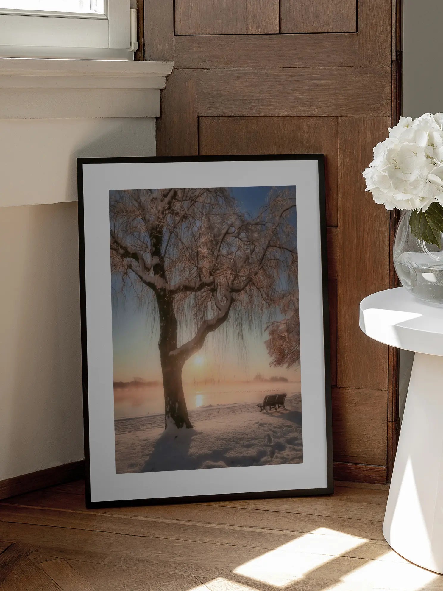 Cherry Blossoms in Snowy Japan Poster