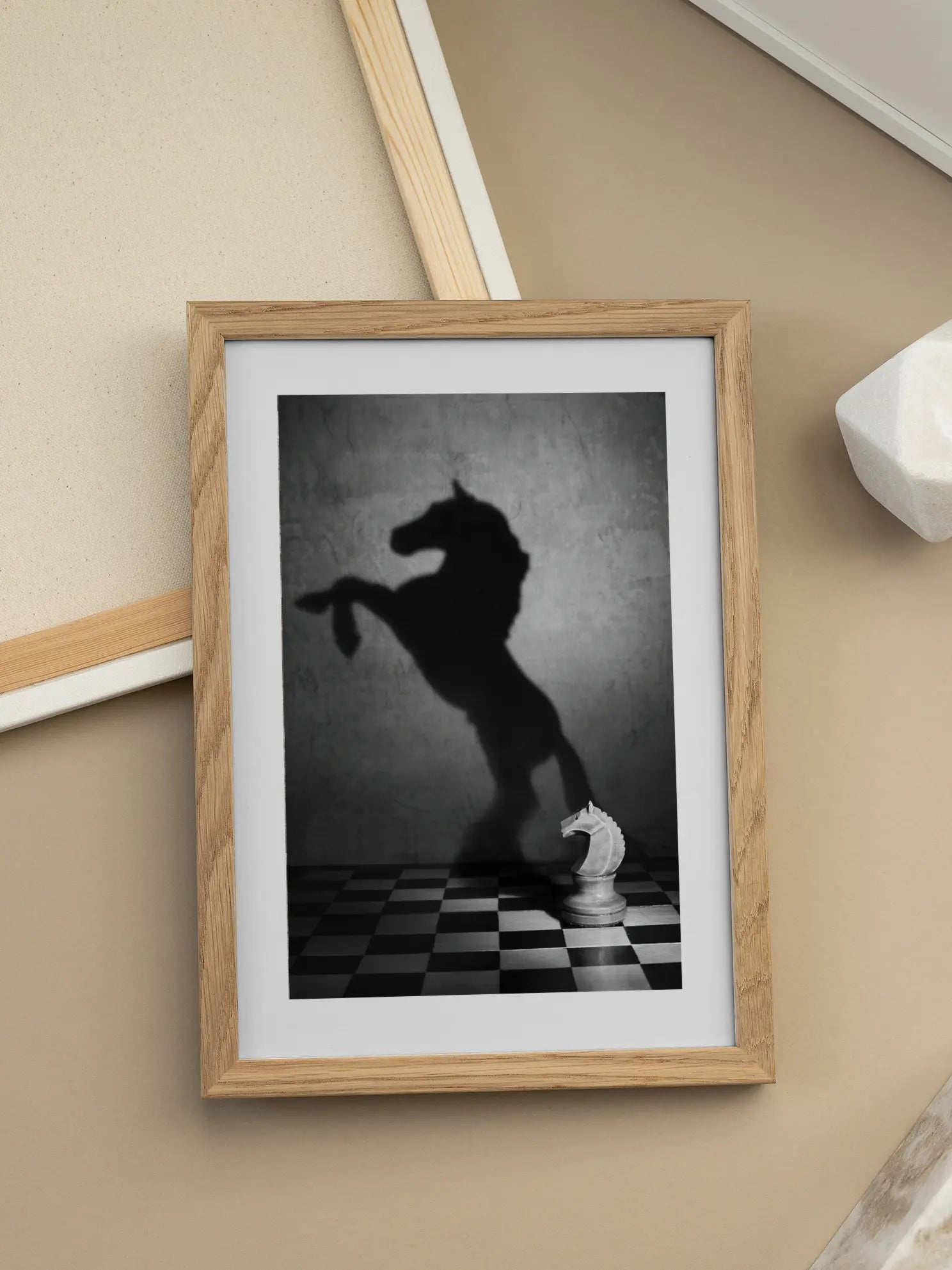 Chess Horse Shadow Poster