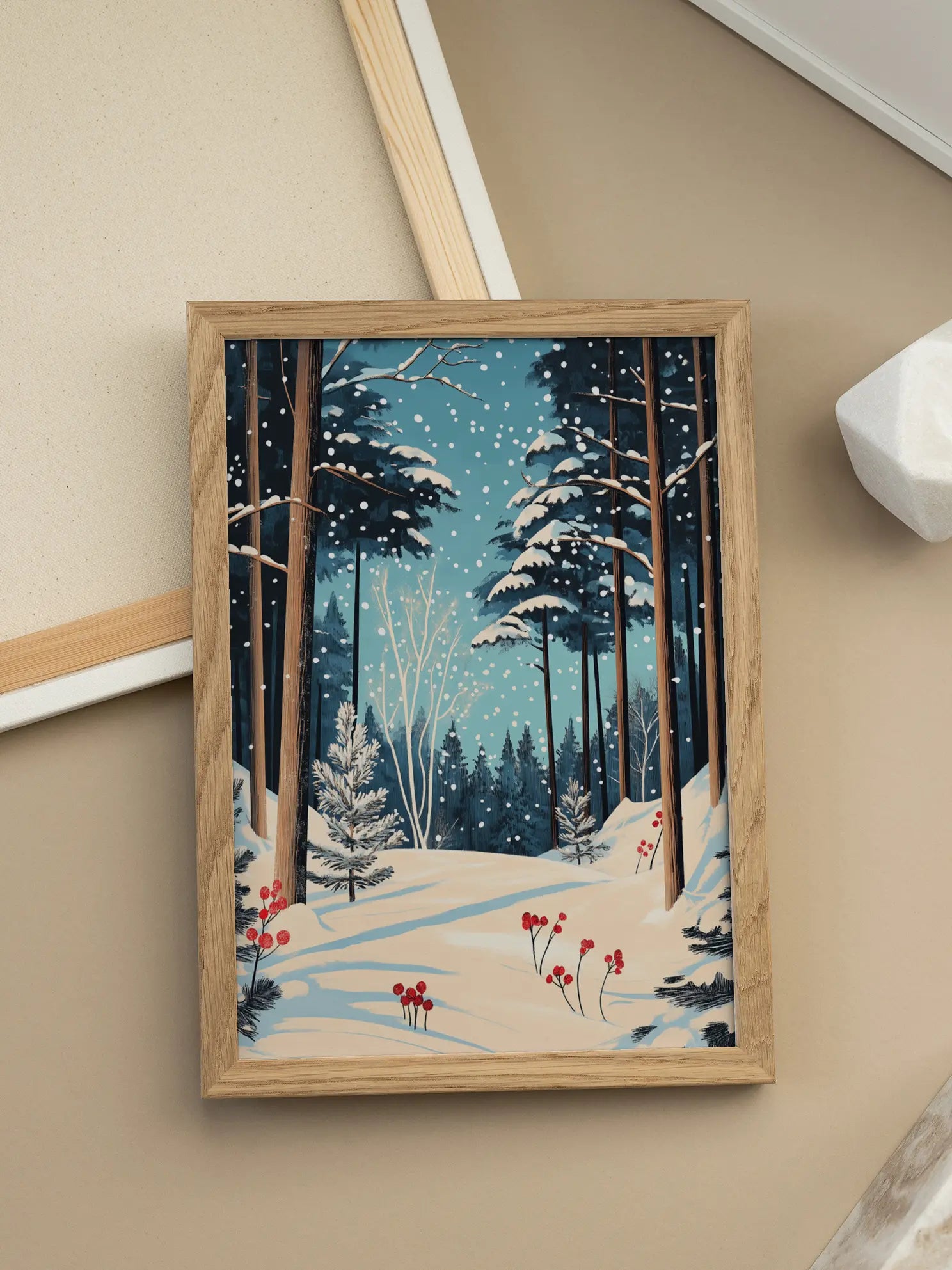 Christmas Snowy forest Poster