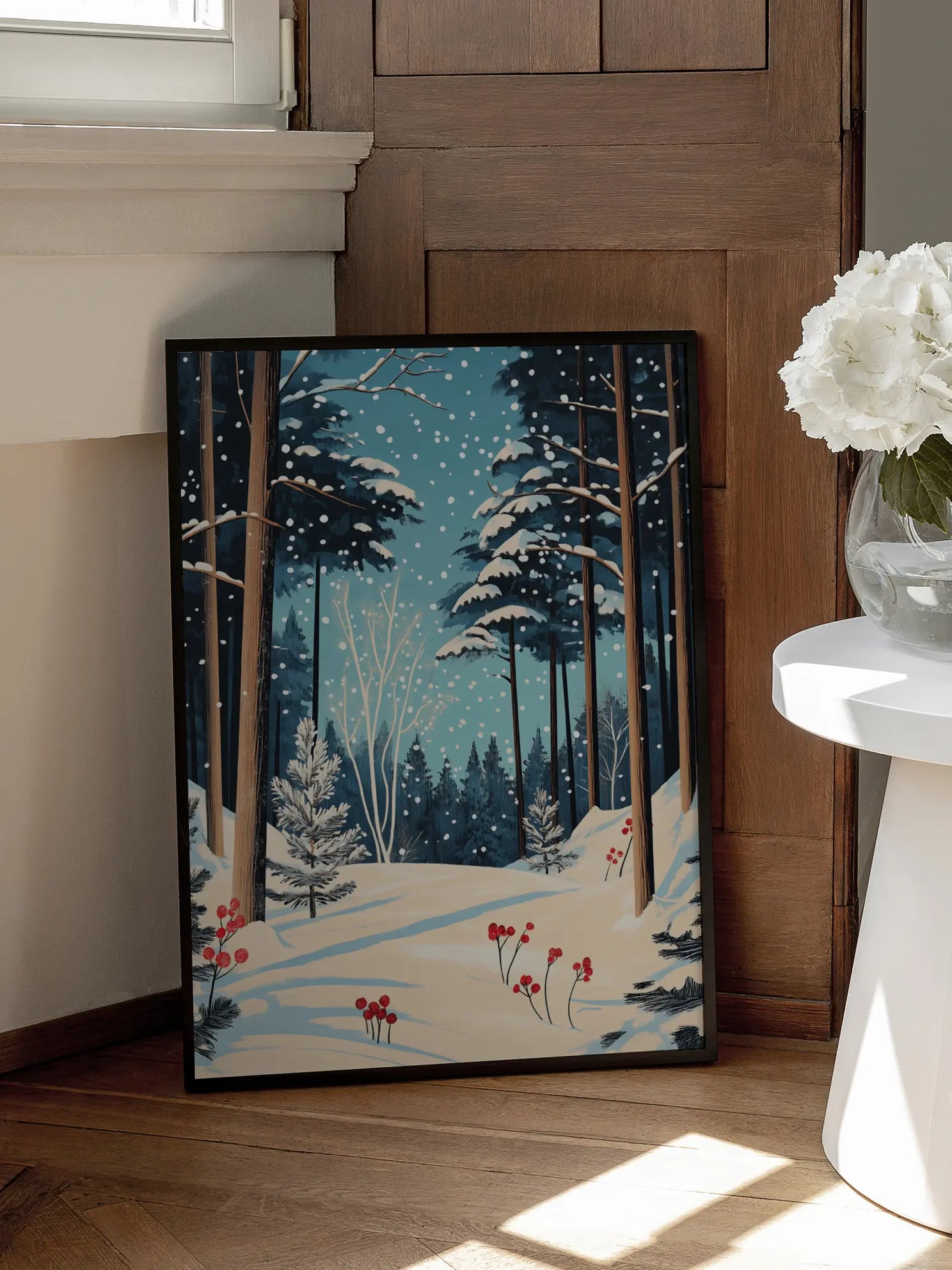 Christmas Snowy forest Poster