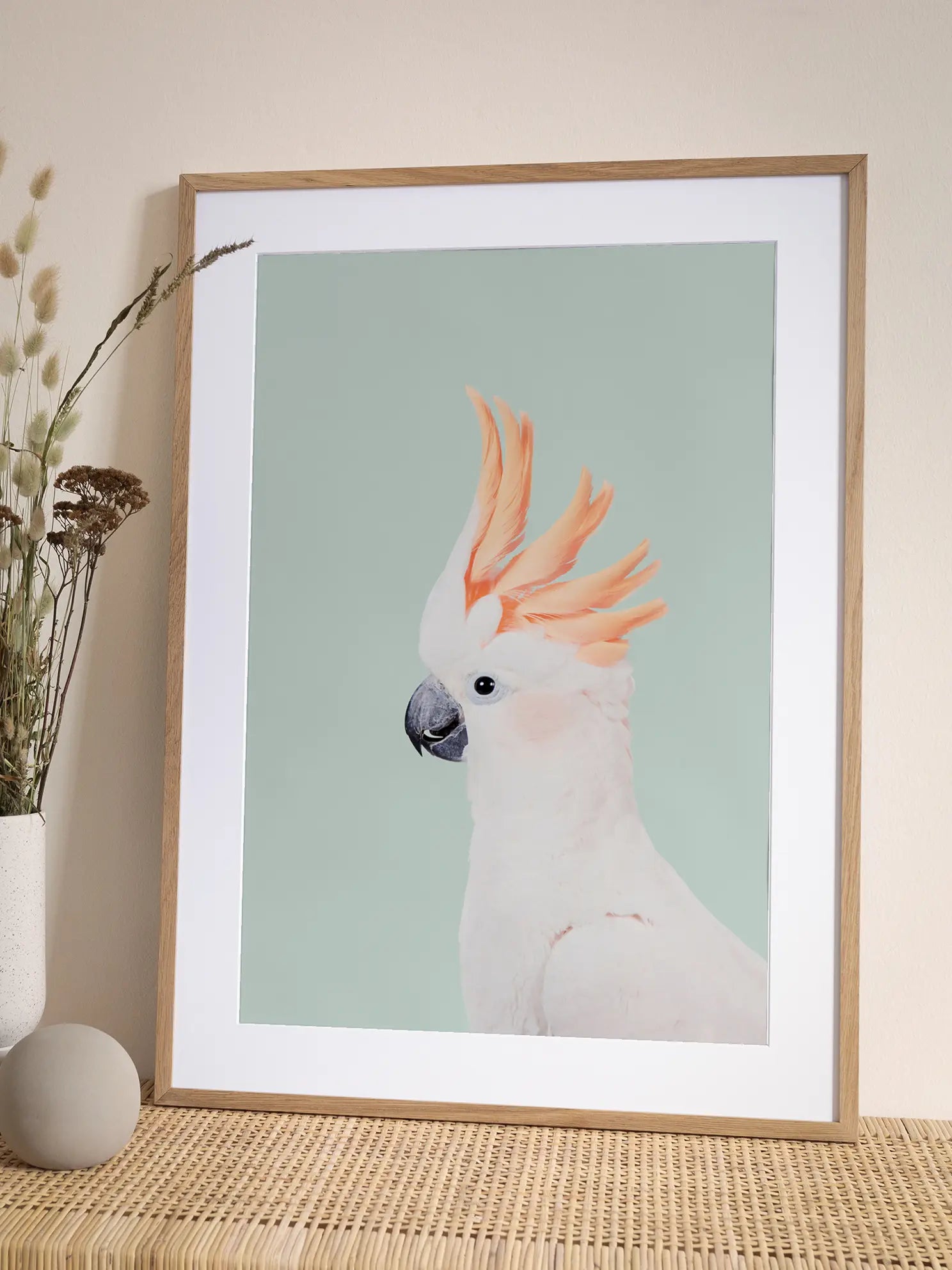 Cockatoo On Mint Poster