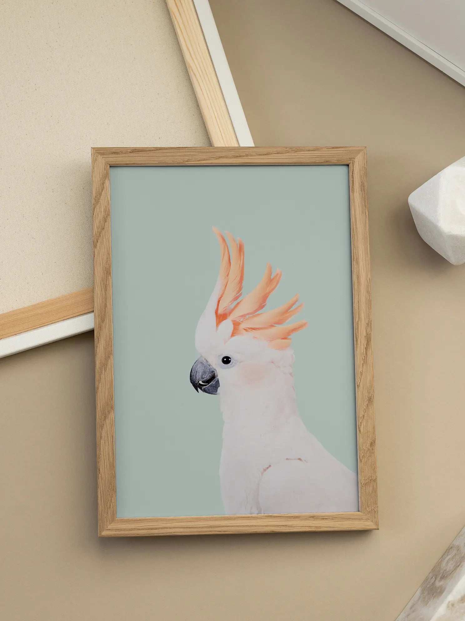 Cockatoo On Mint Poster