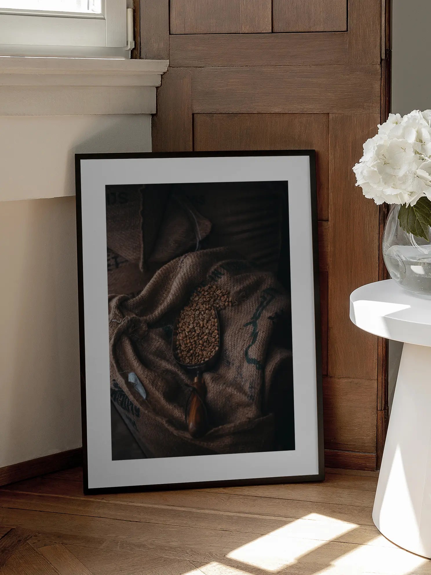 Coffee Beans Jutesack Texture Poster