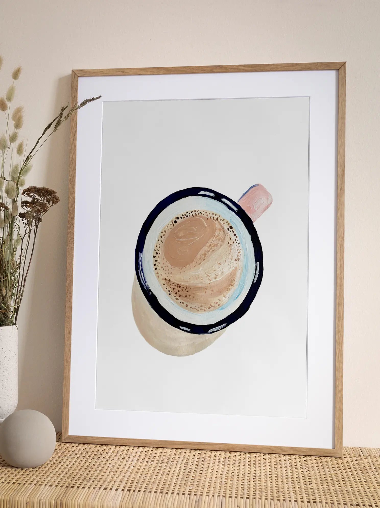 Coffee Cup Rosa Blau Poster