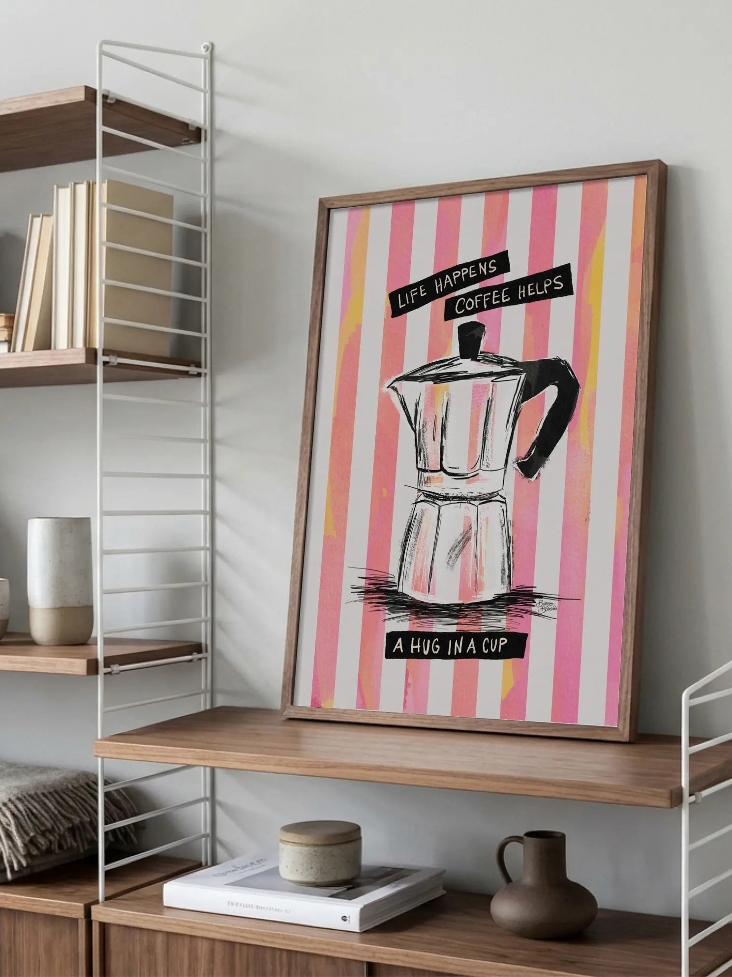 Coffee hilft Life Quote Poster