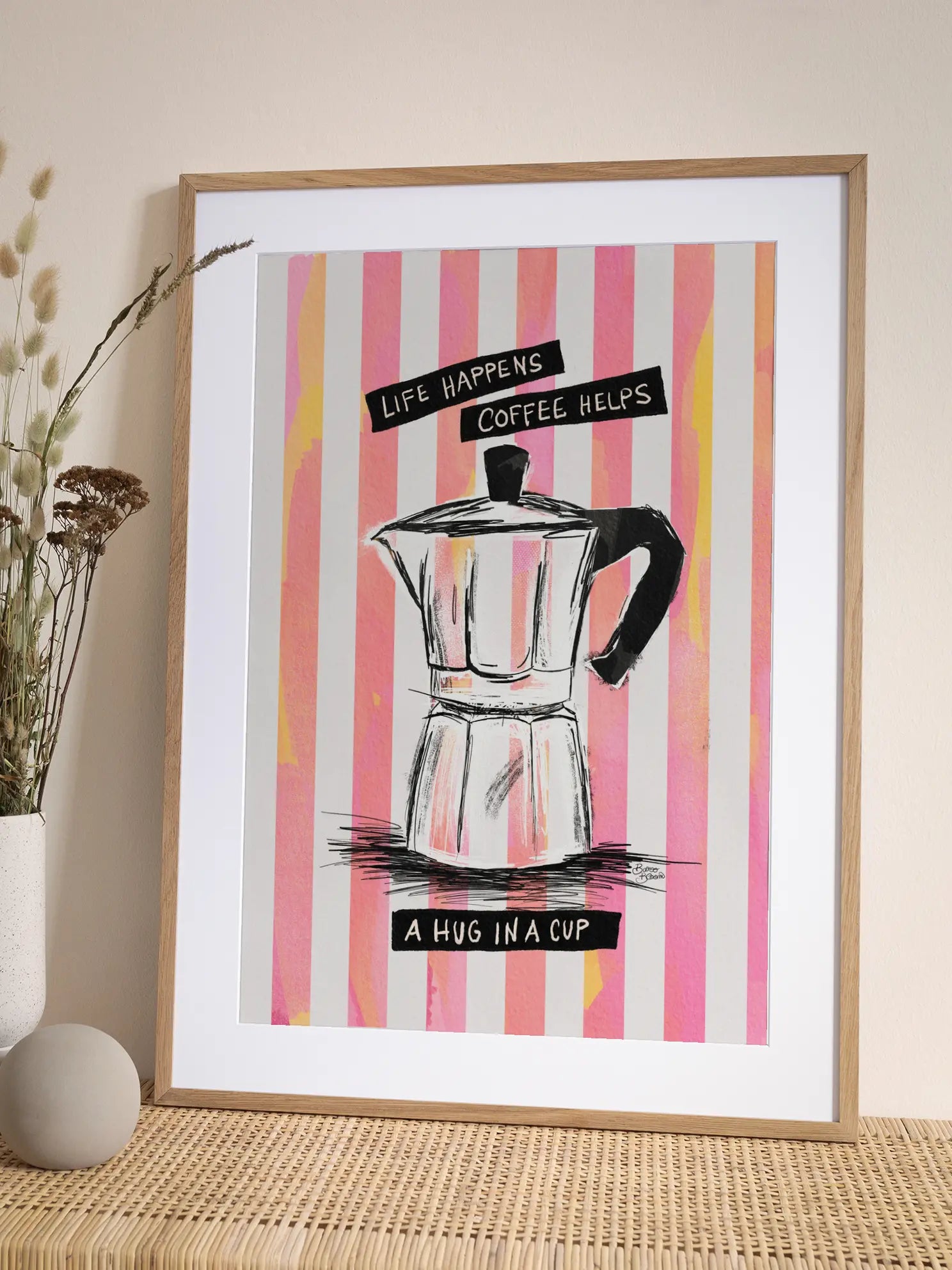 Coffee hilft Life Quote Poster