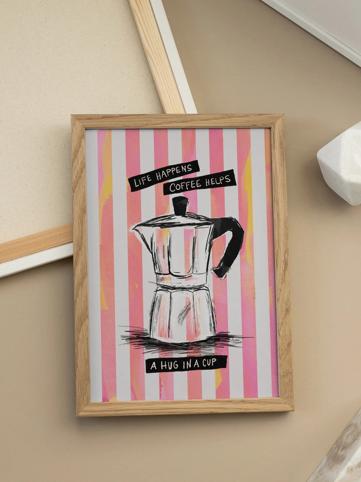 Coffee hilft Life Quote Poster
