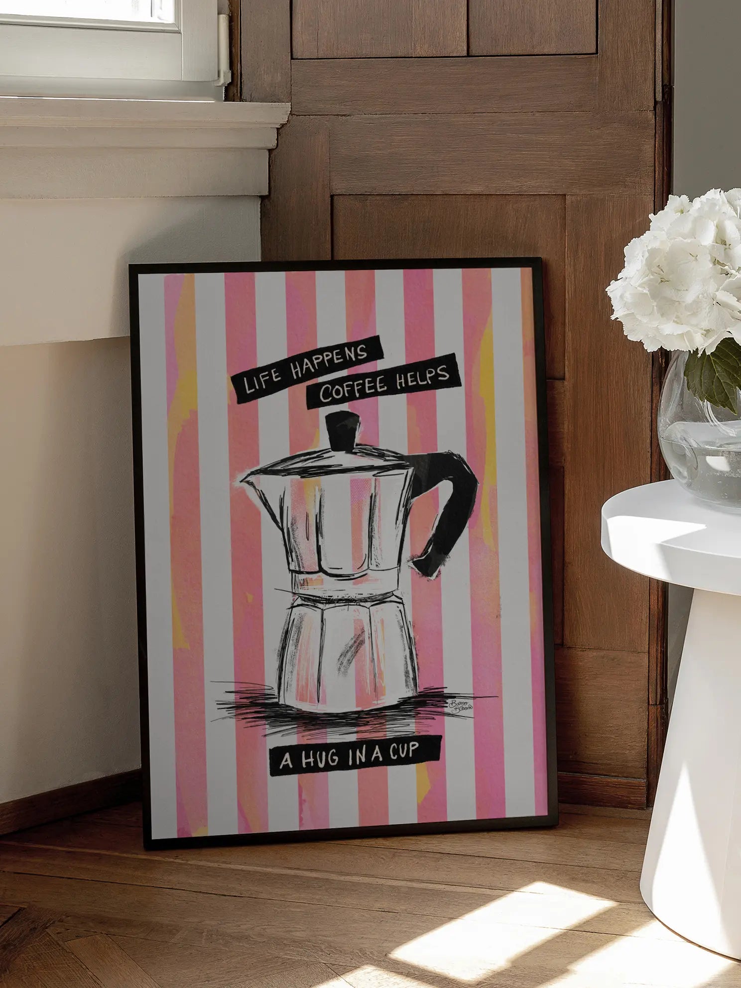 Coffee hilft Life Quote Poster