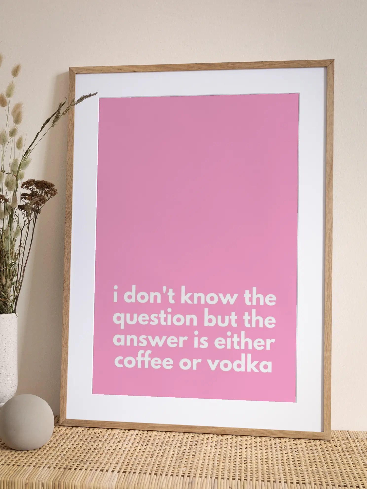 Coffee oder Vodka Quote Poster