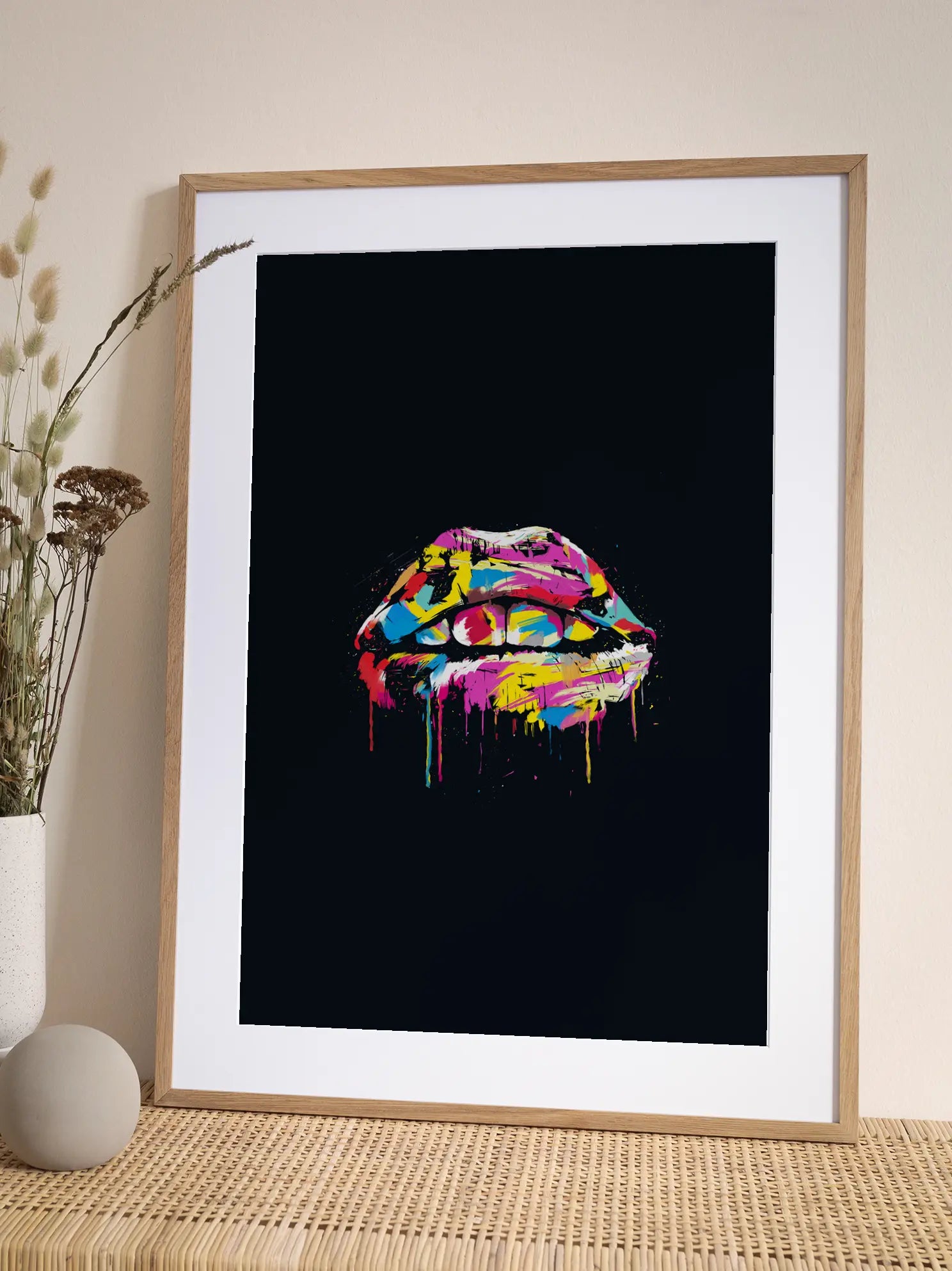 Color Splash Lips Poster