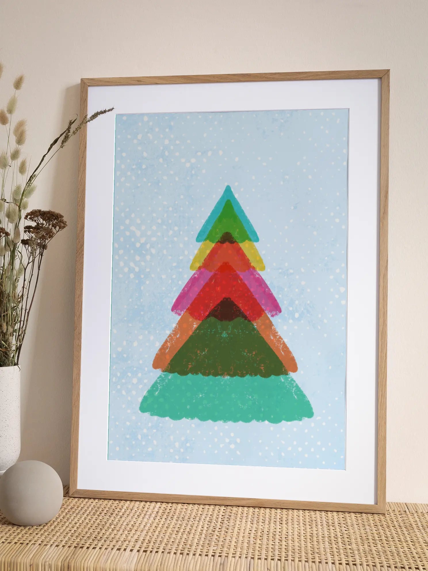 Colorful Christmas Tree Poster