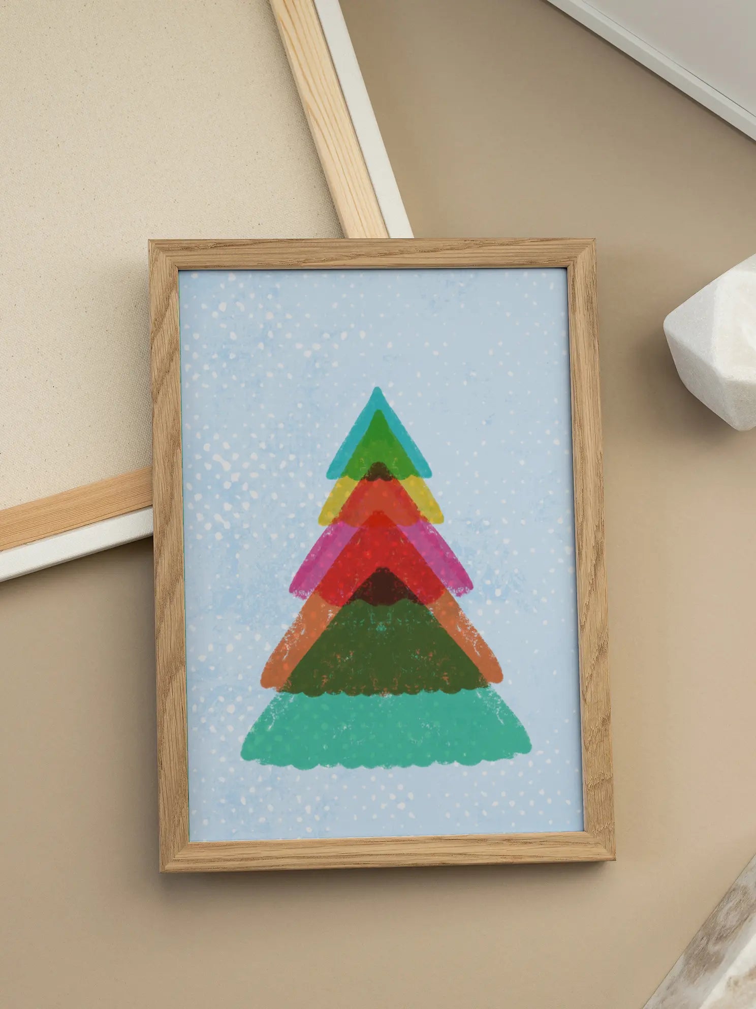 Colorful Christmas Tree Poster