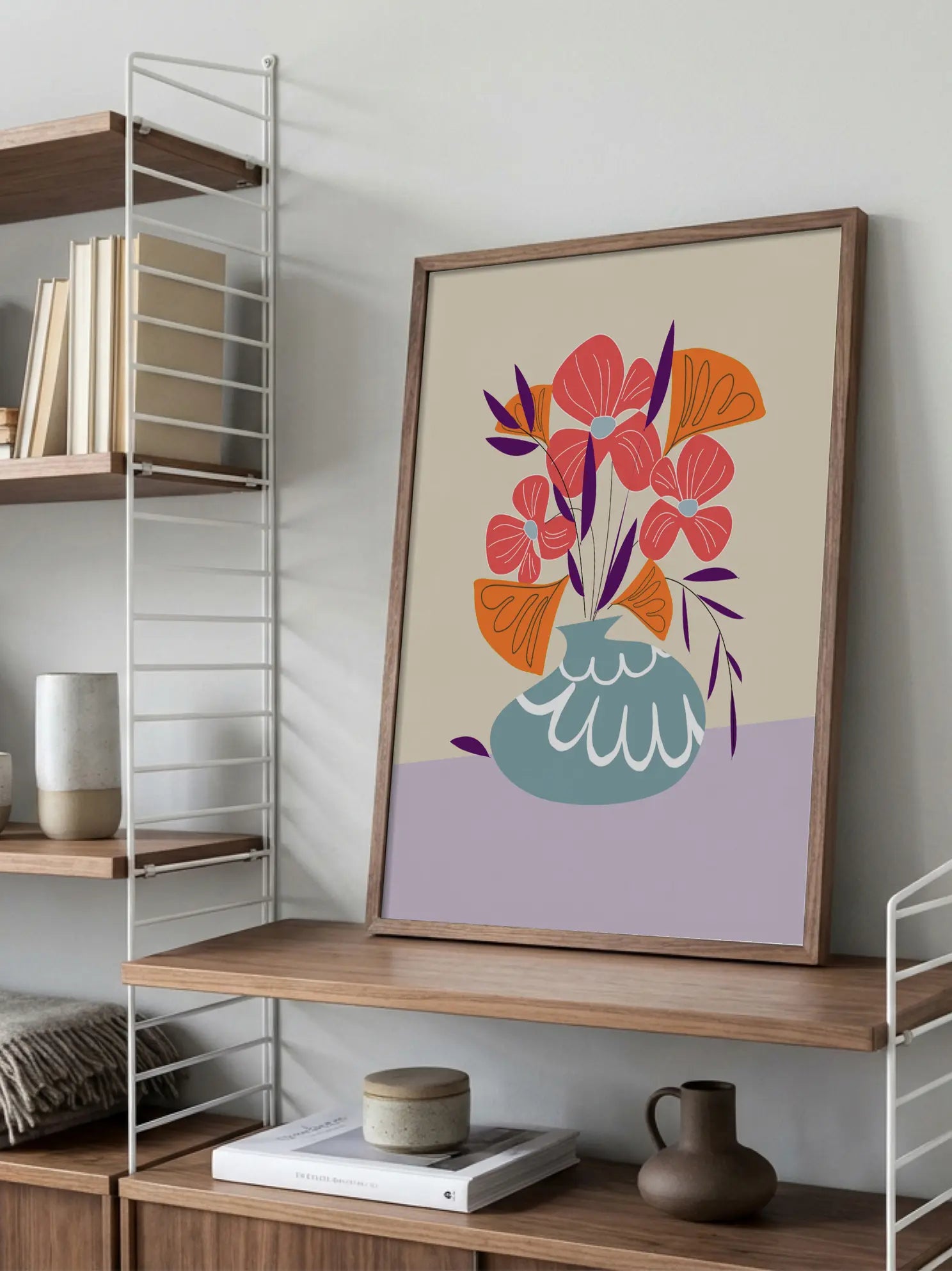 Colorful Floral Vase Poster