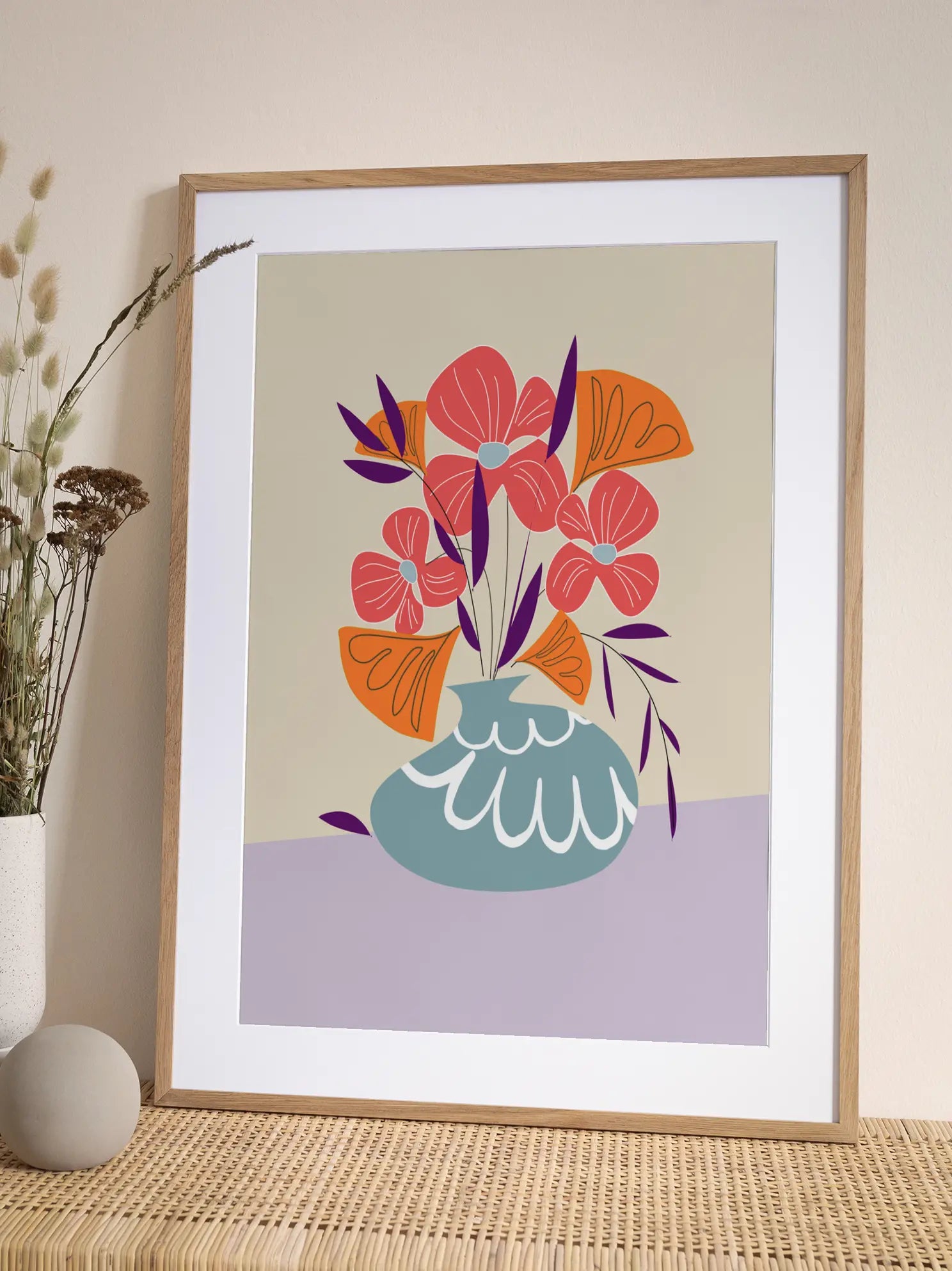 Colorful Floral Vase Poster