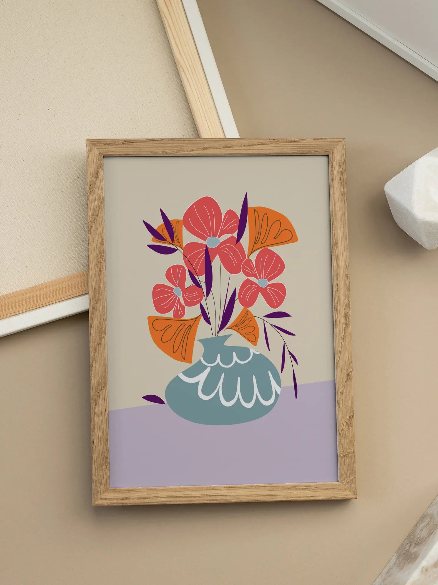 Colorful Floral Vase Poster