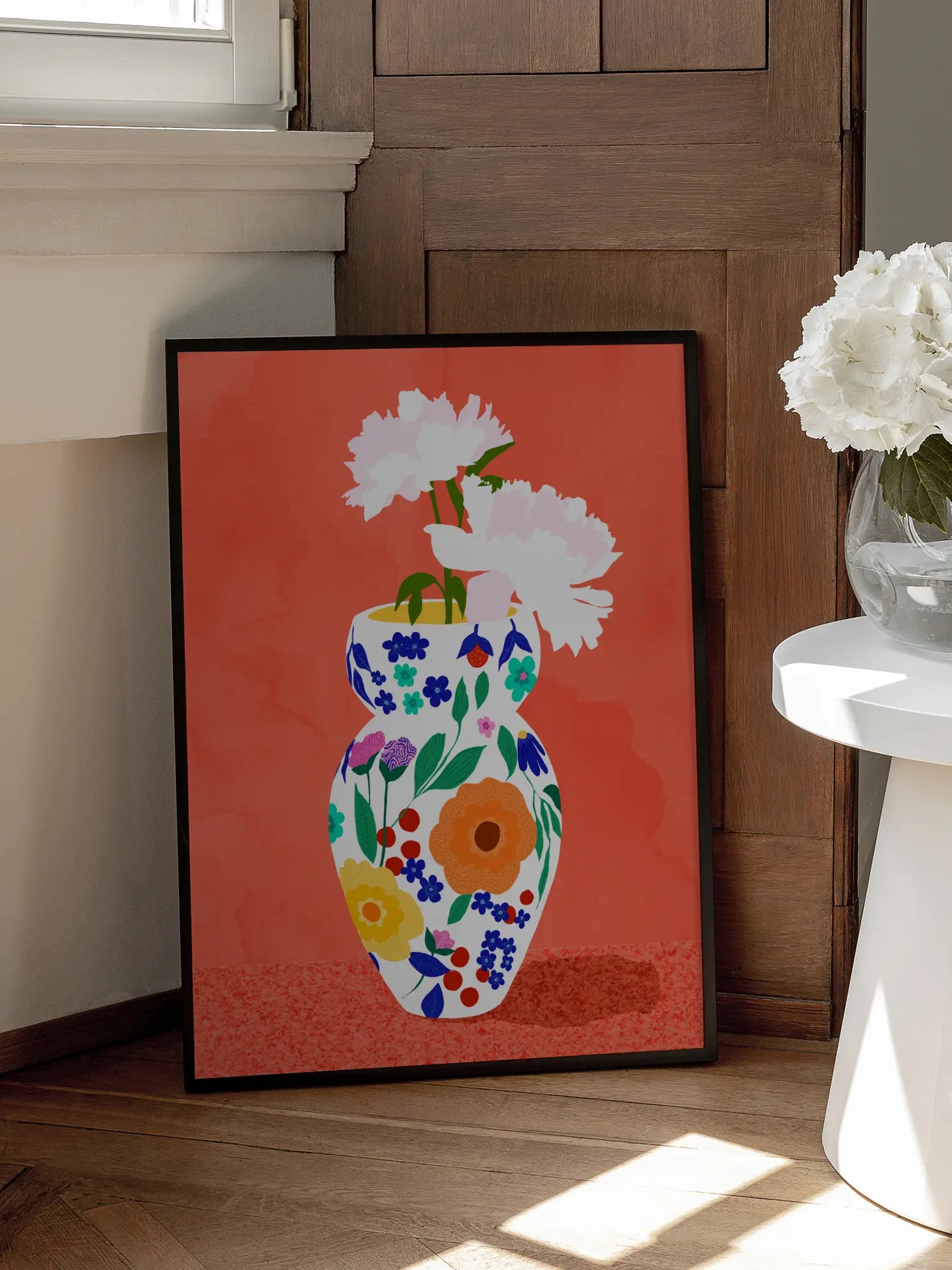 Colorful Flower Vase Poster