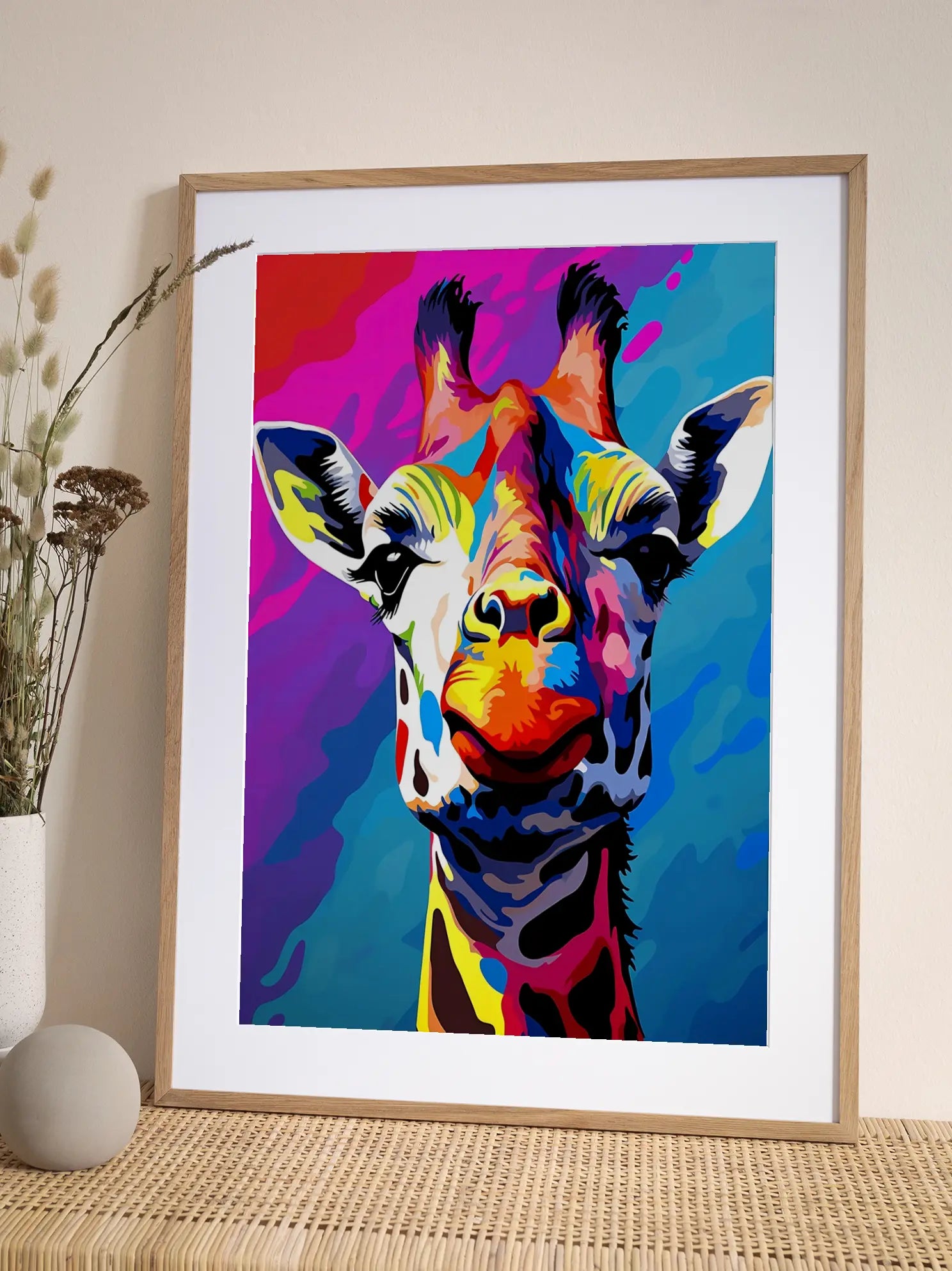 Colorful Giraffe Poster