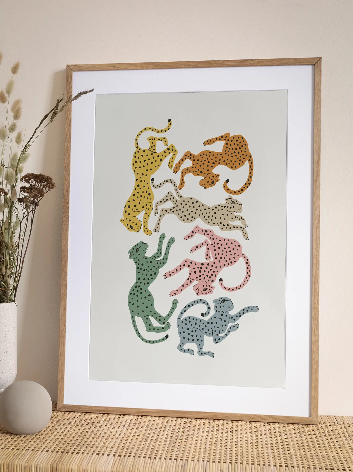 Colorful Leopards Poster