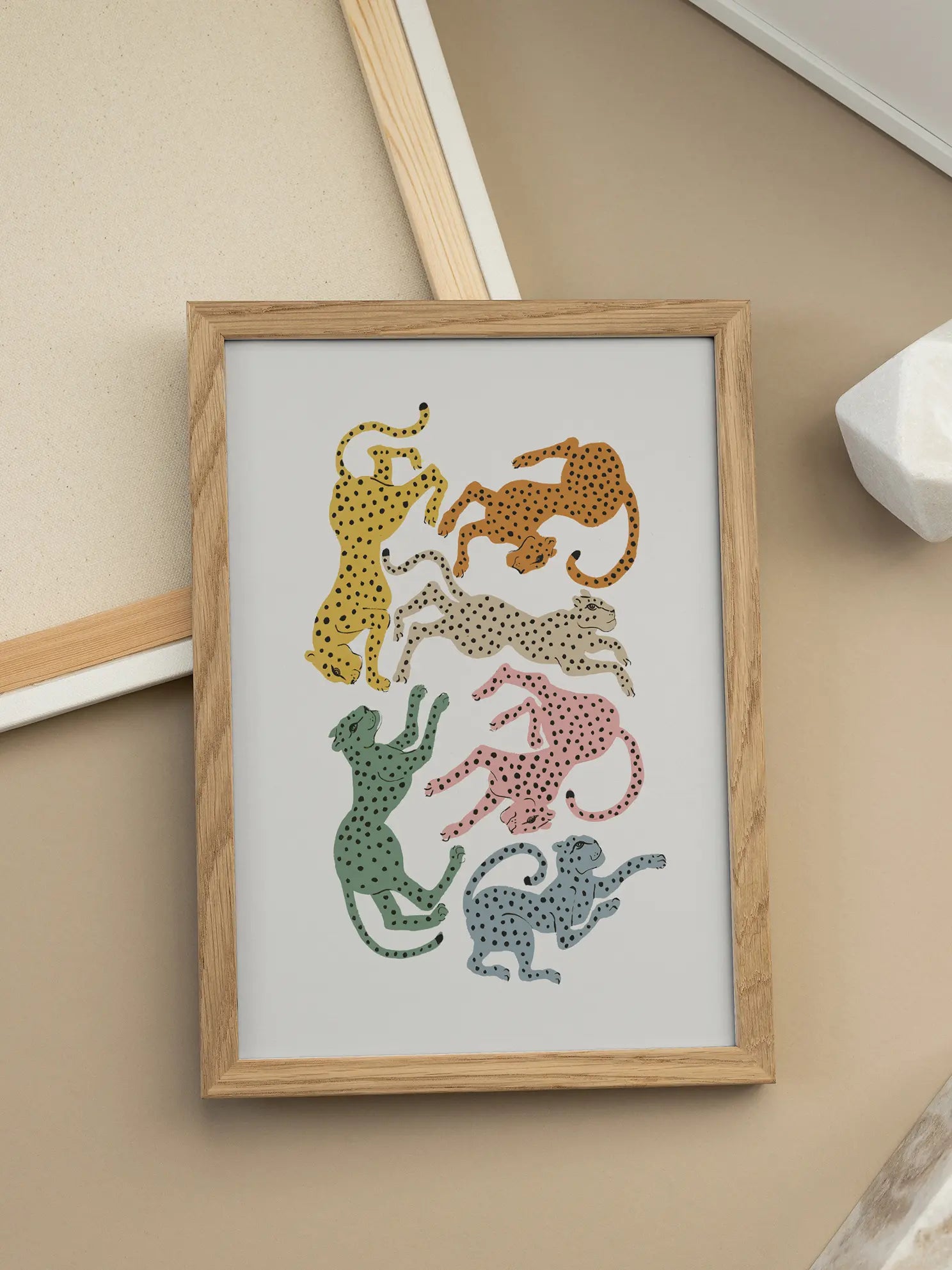 Colorful Leopards Poster