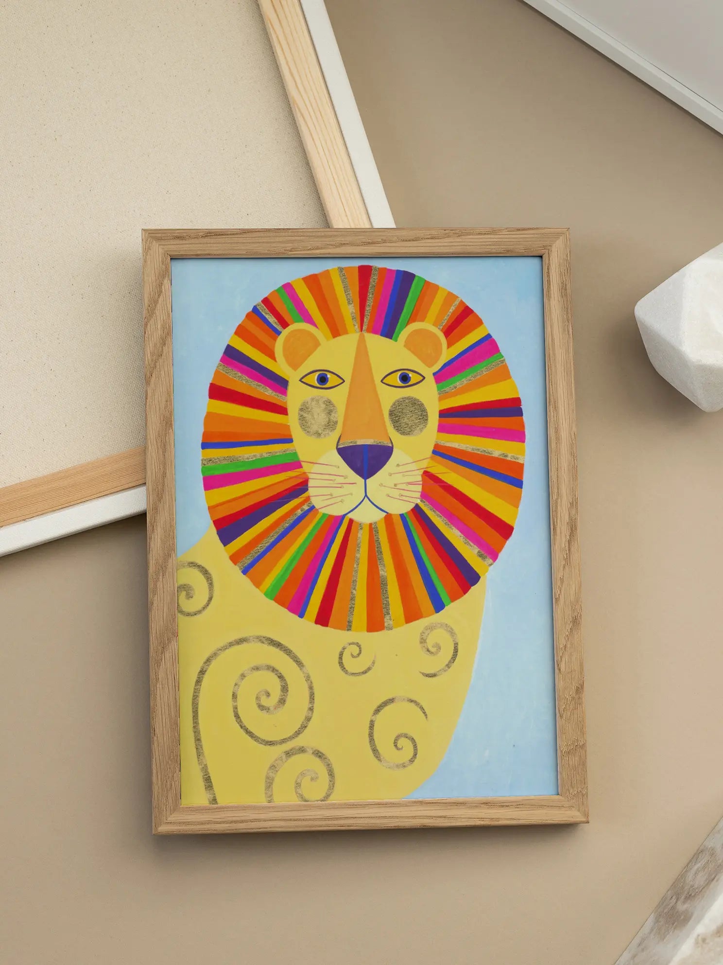 Colorful Lion Poster
