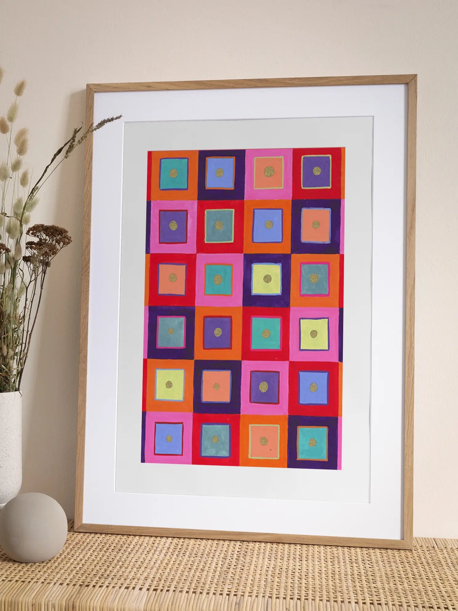 Colorful Square Pattern Poster