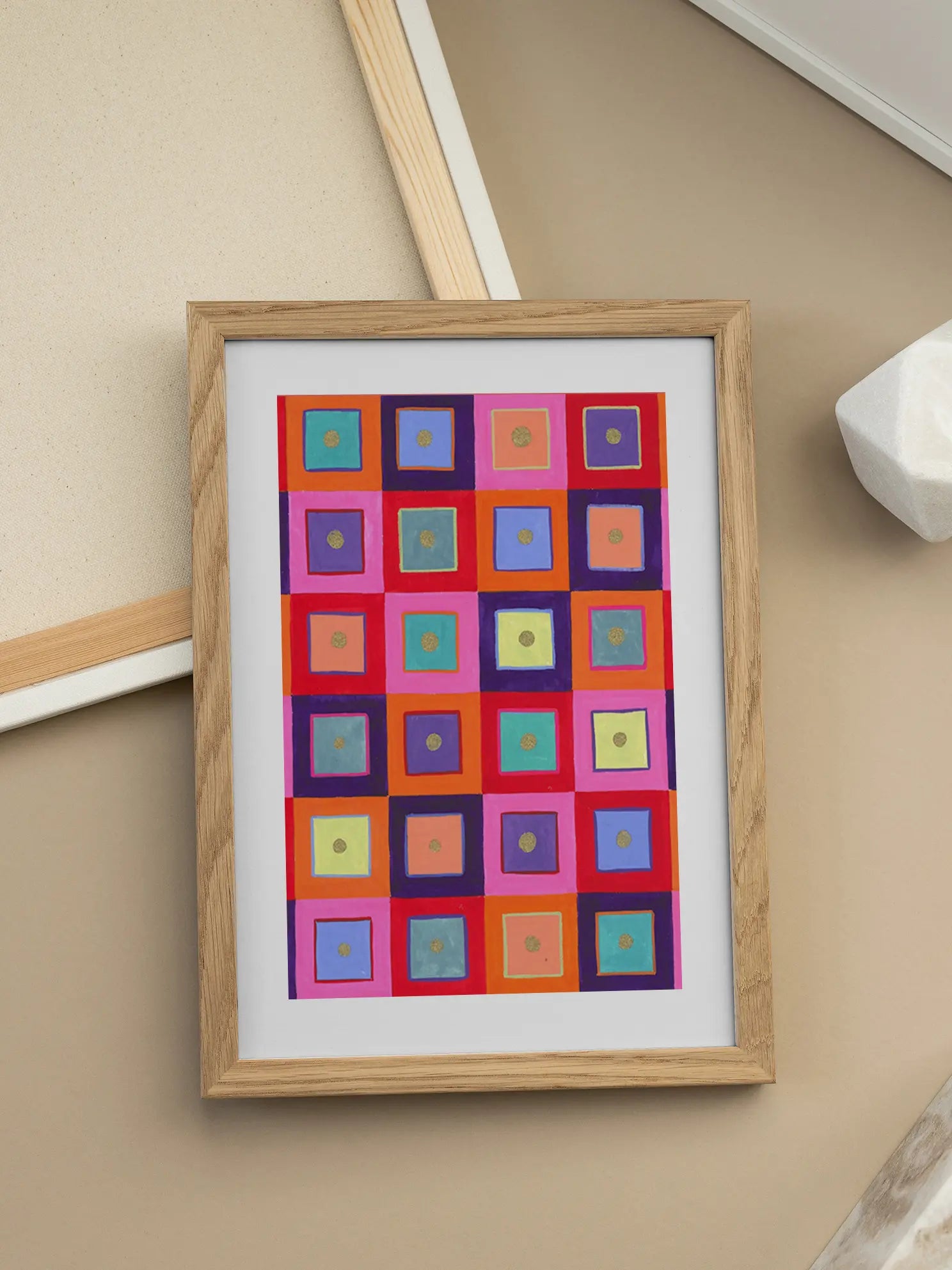 Colorful Square Pattern Poster