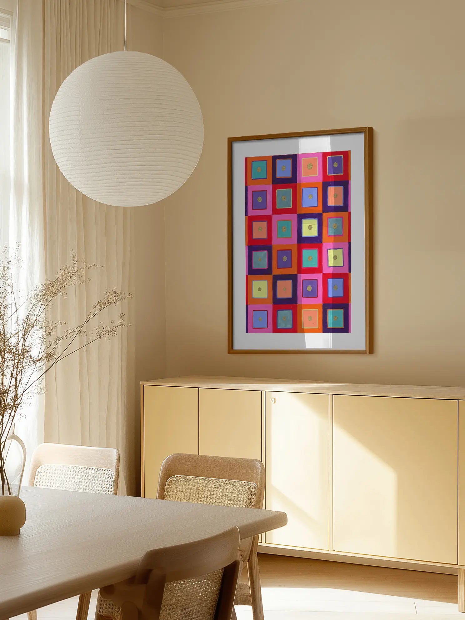 Colorful Square Pattern Poster