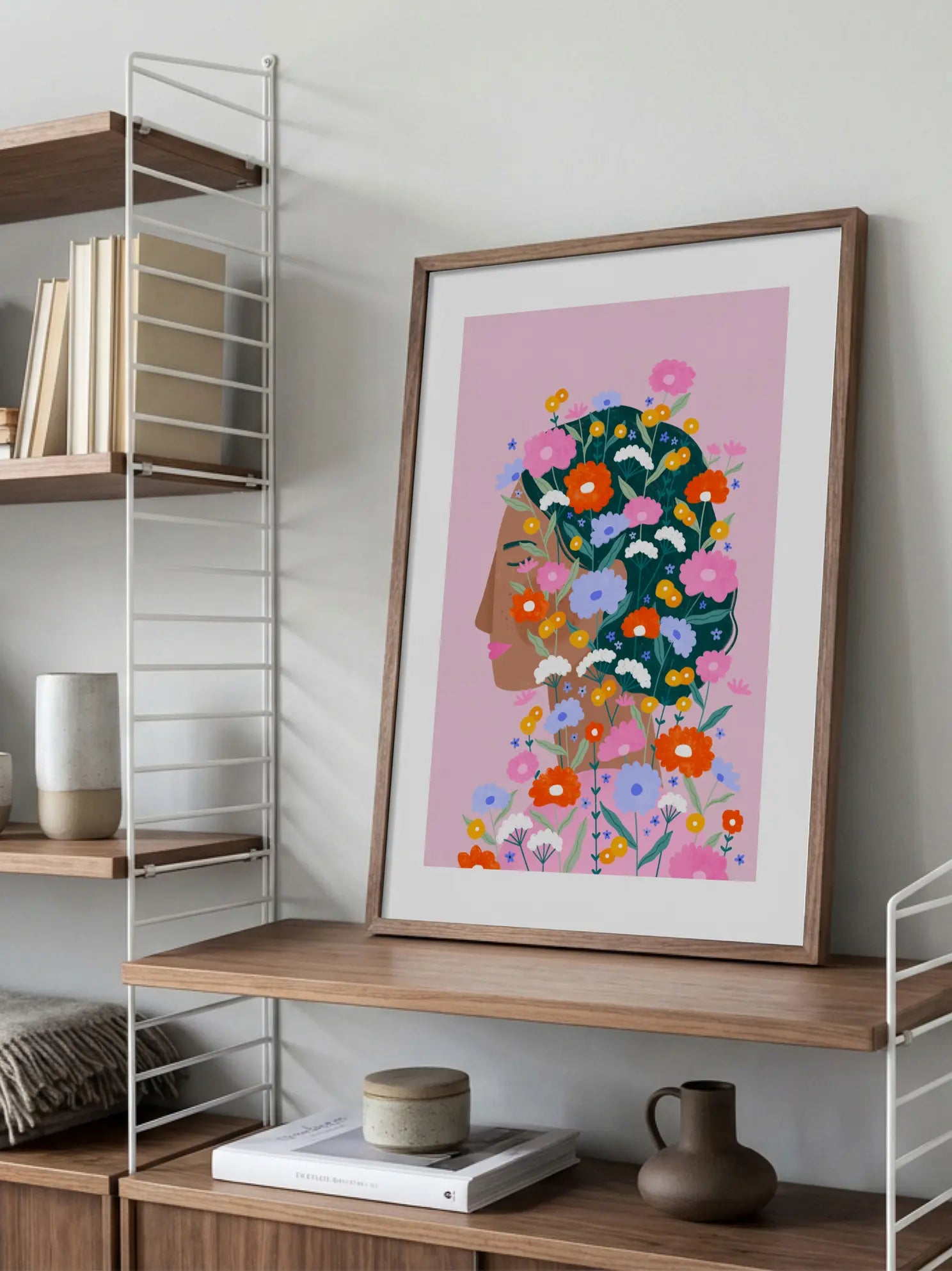 Colourful Flower Lady Poster