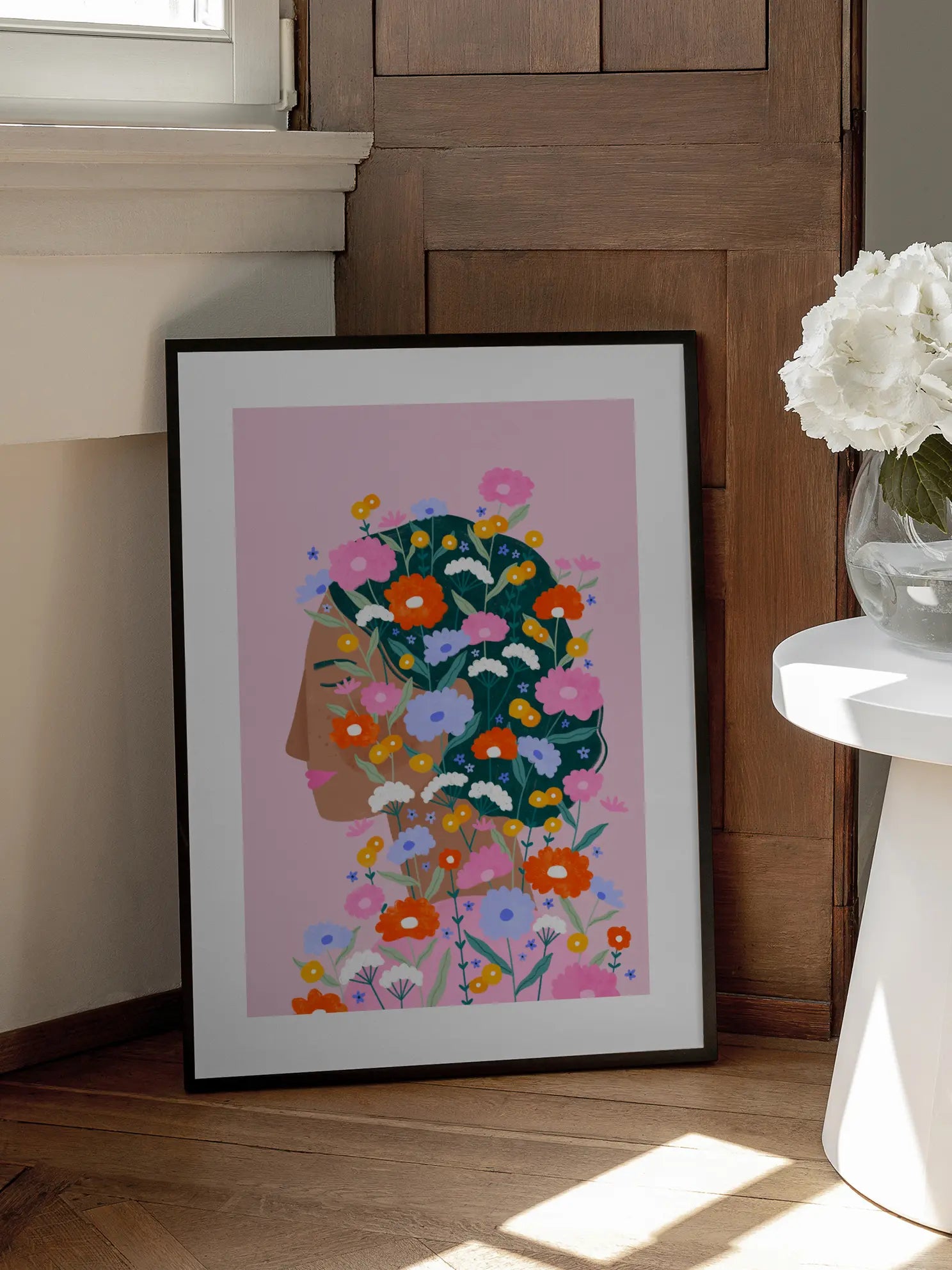 Colourful Flower Lady Poster