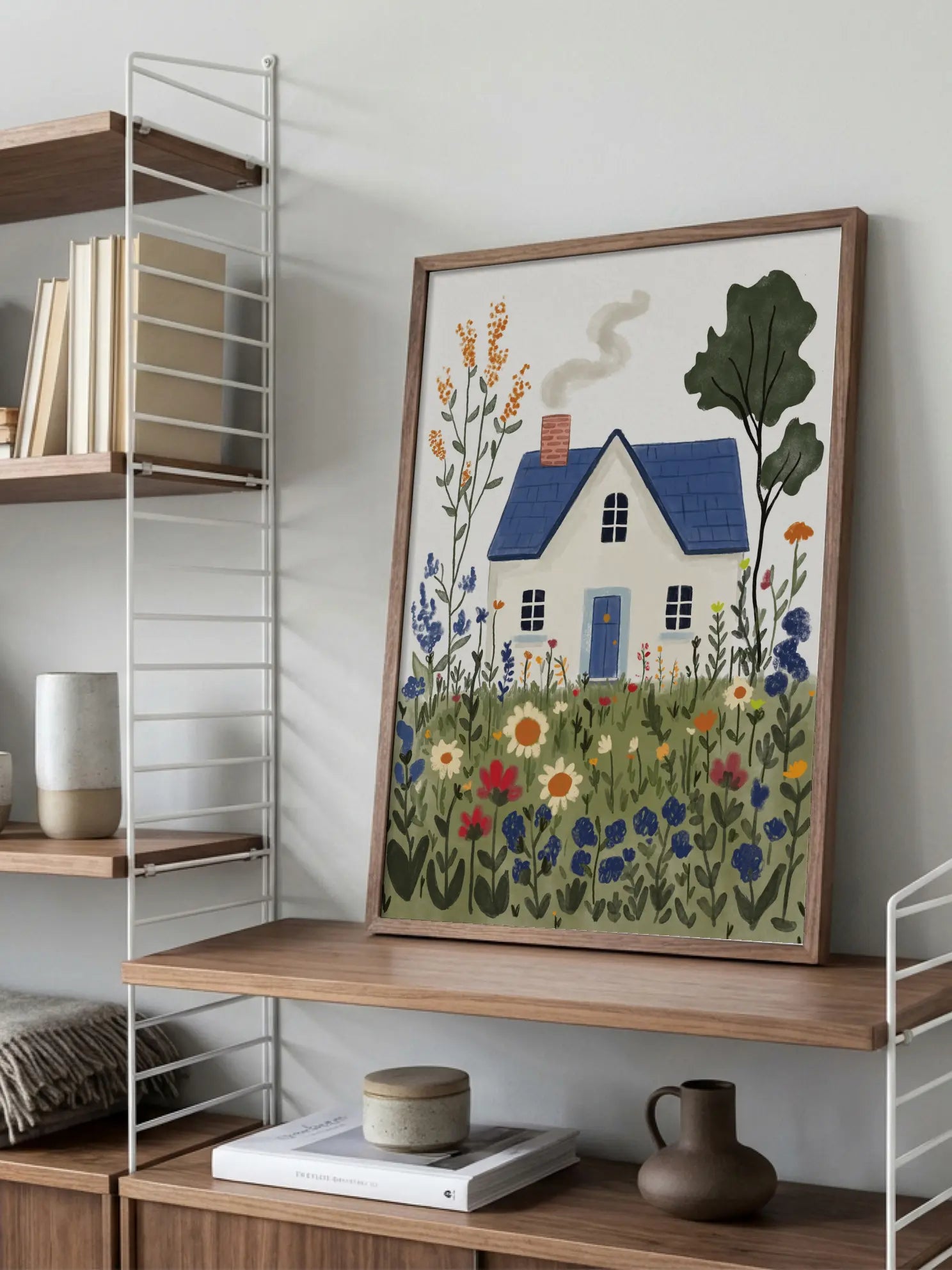 Cozy Blue Cottage Poster