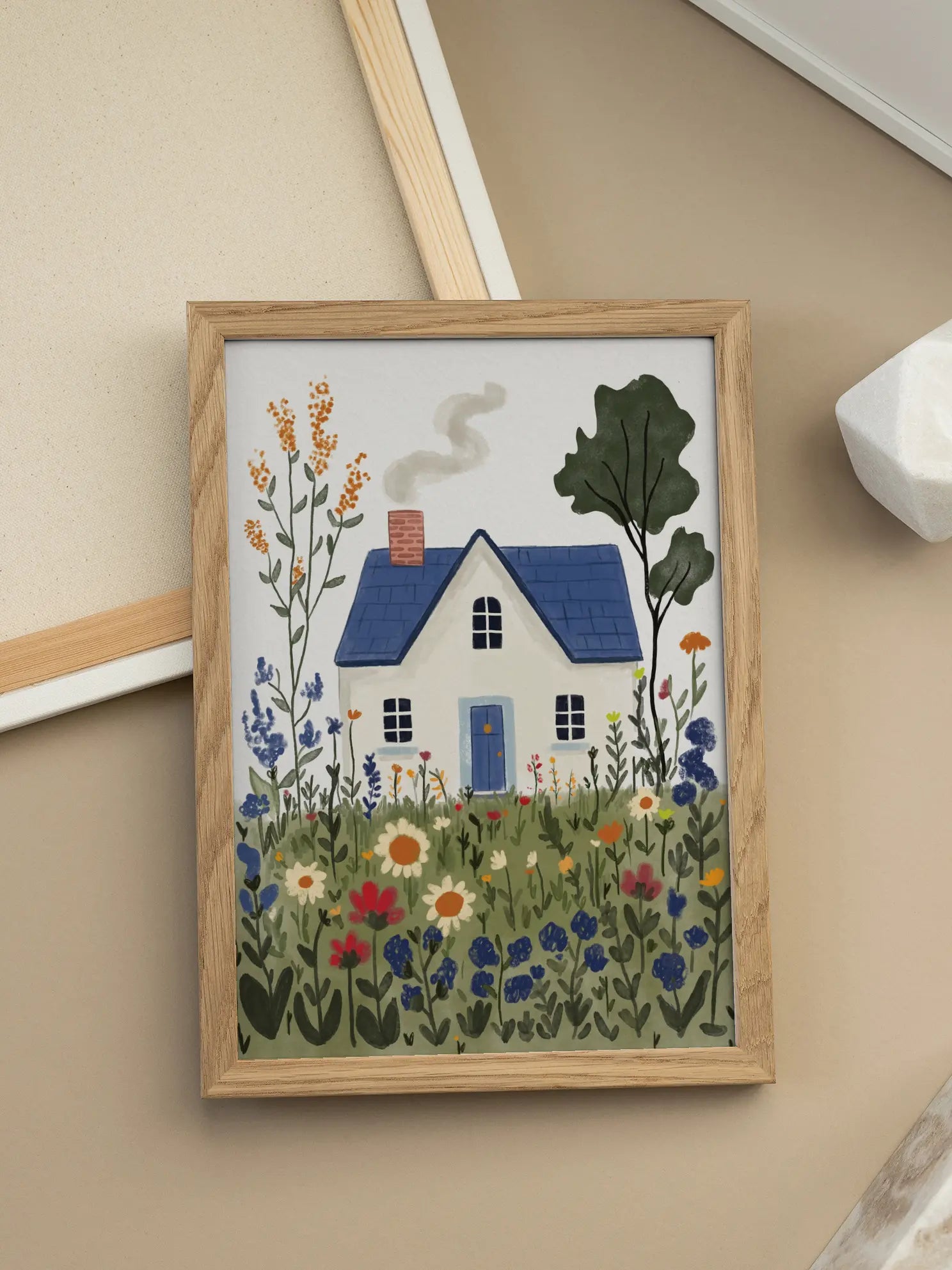 Cozy Blue Cottage Poster