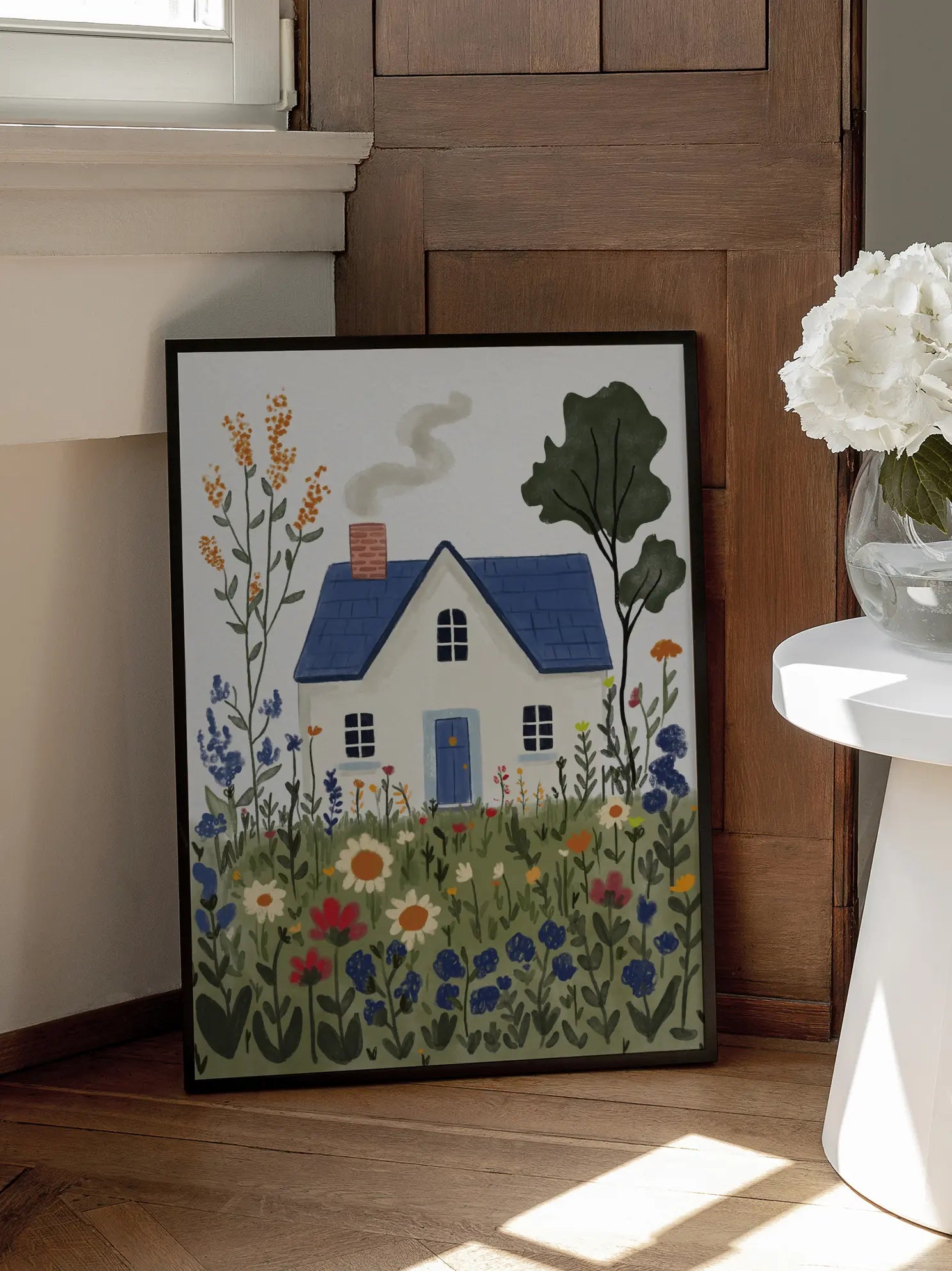 Cozy Blue Cottage Poster