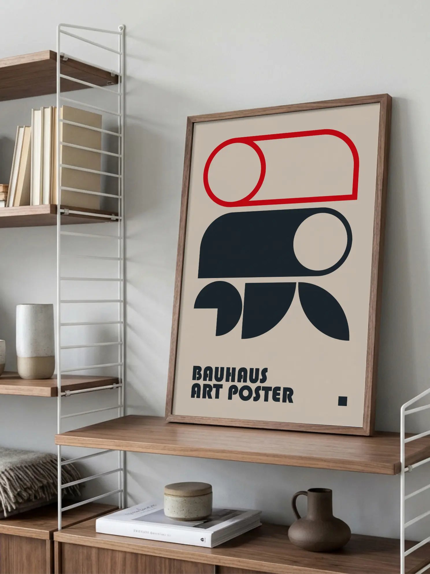 Crimson Arcs — Bauhaus 1923 Poster