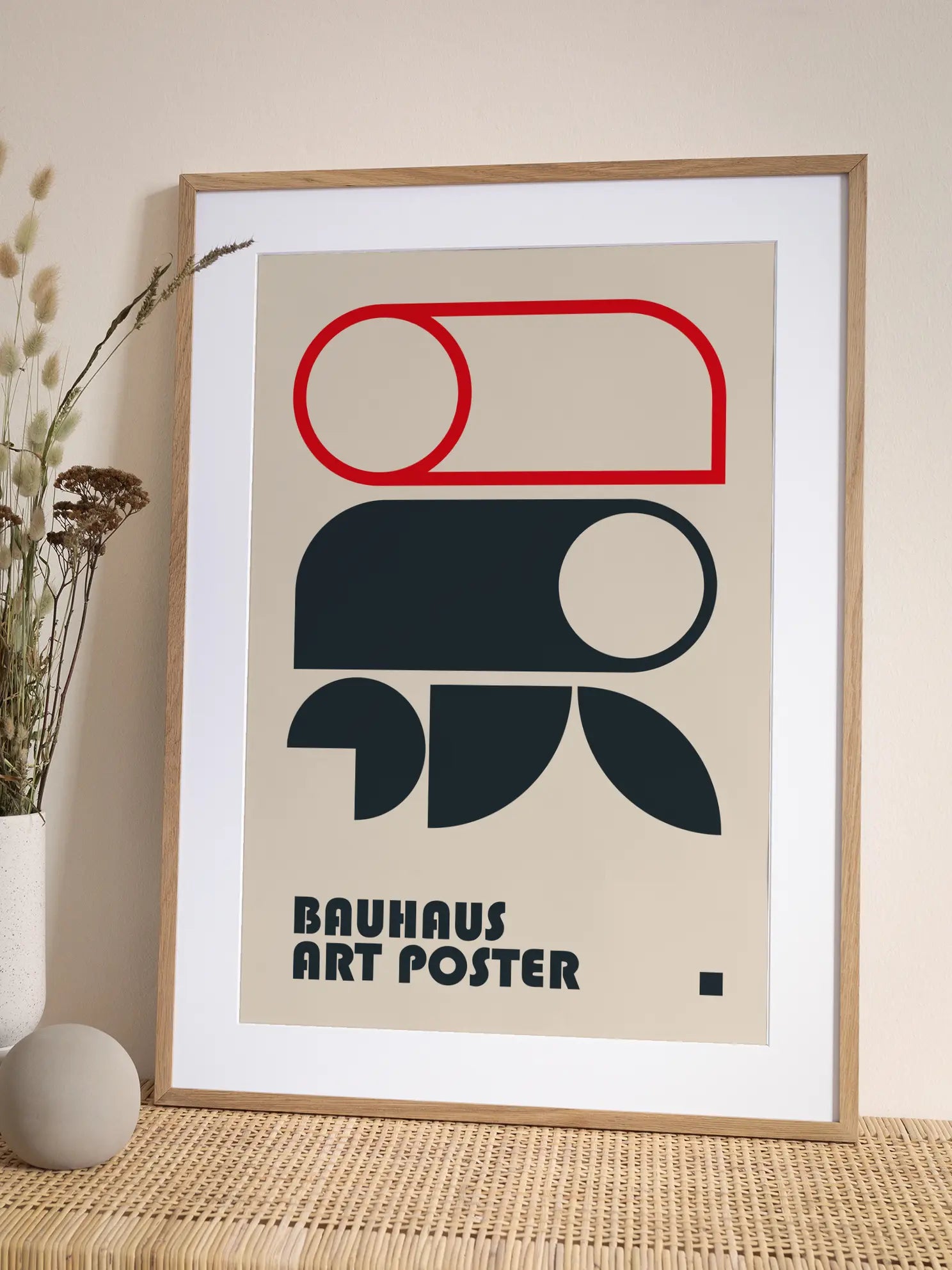 Crimson Arcs — Bauhaus 1923 Poster