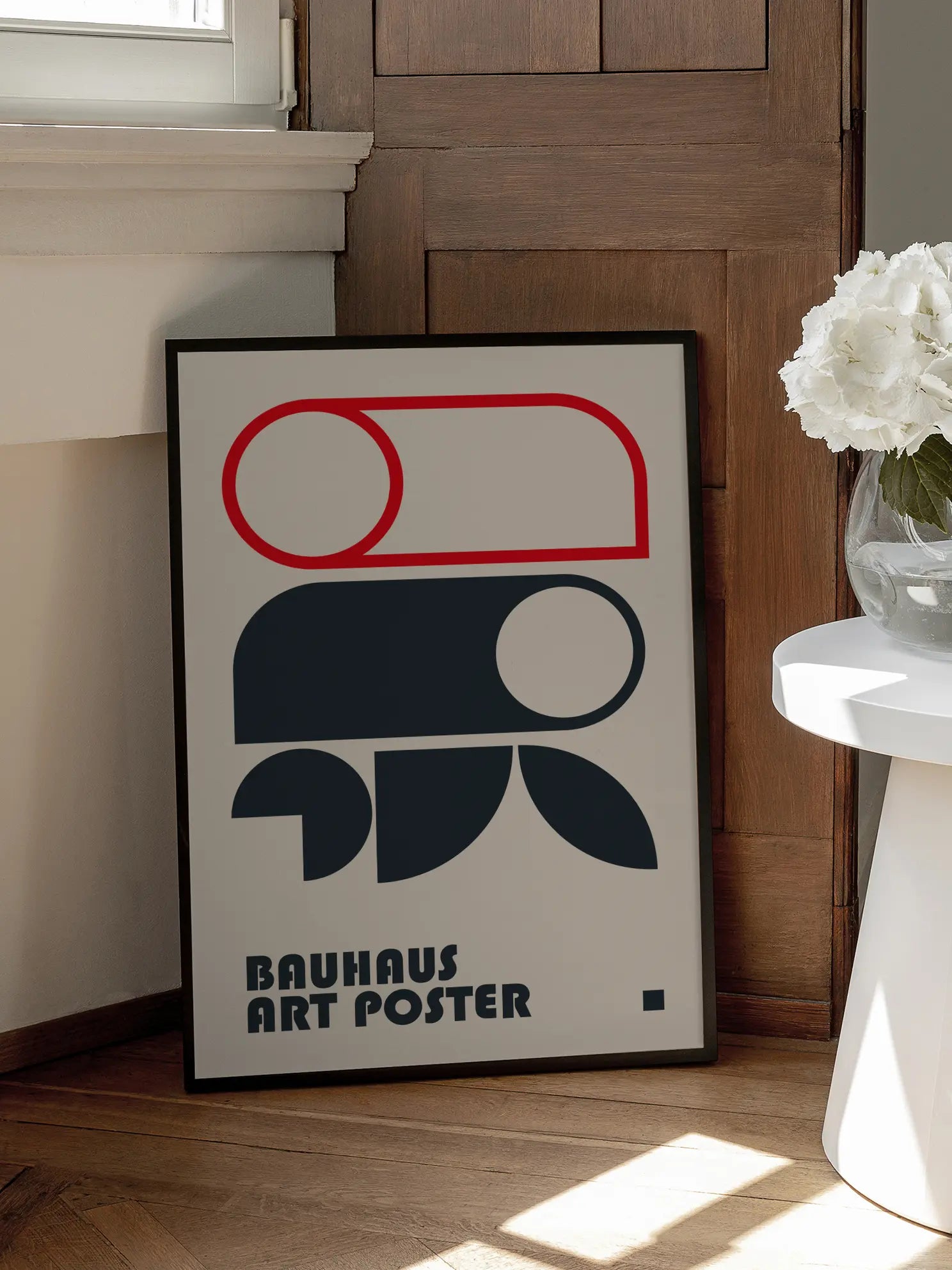Crimson Arcs — Bauhaus 1923 Poster