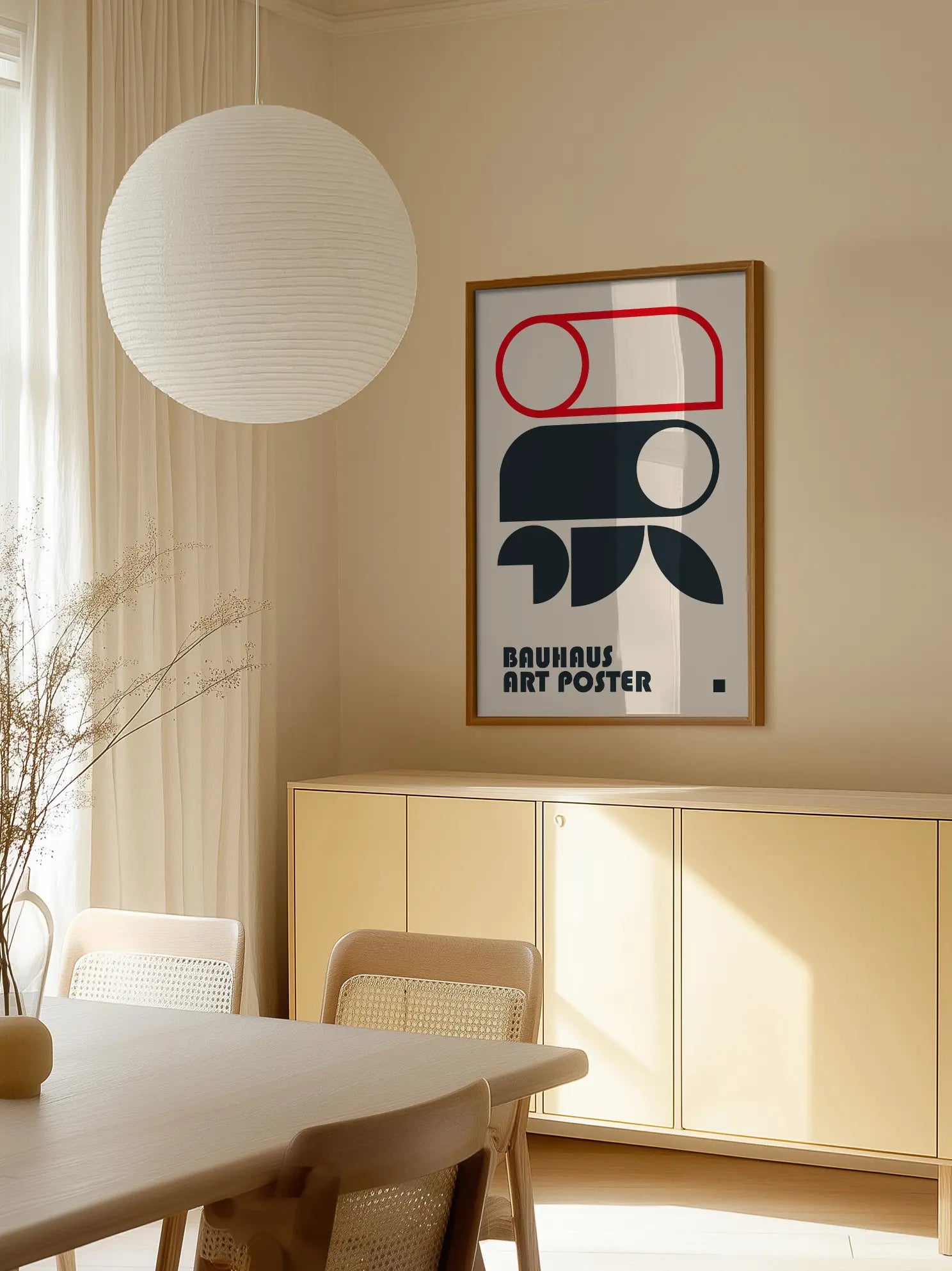 Crimson Arcs — Bauhaus 1923 Poster
