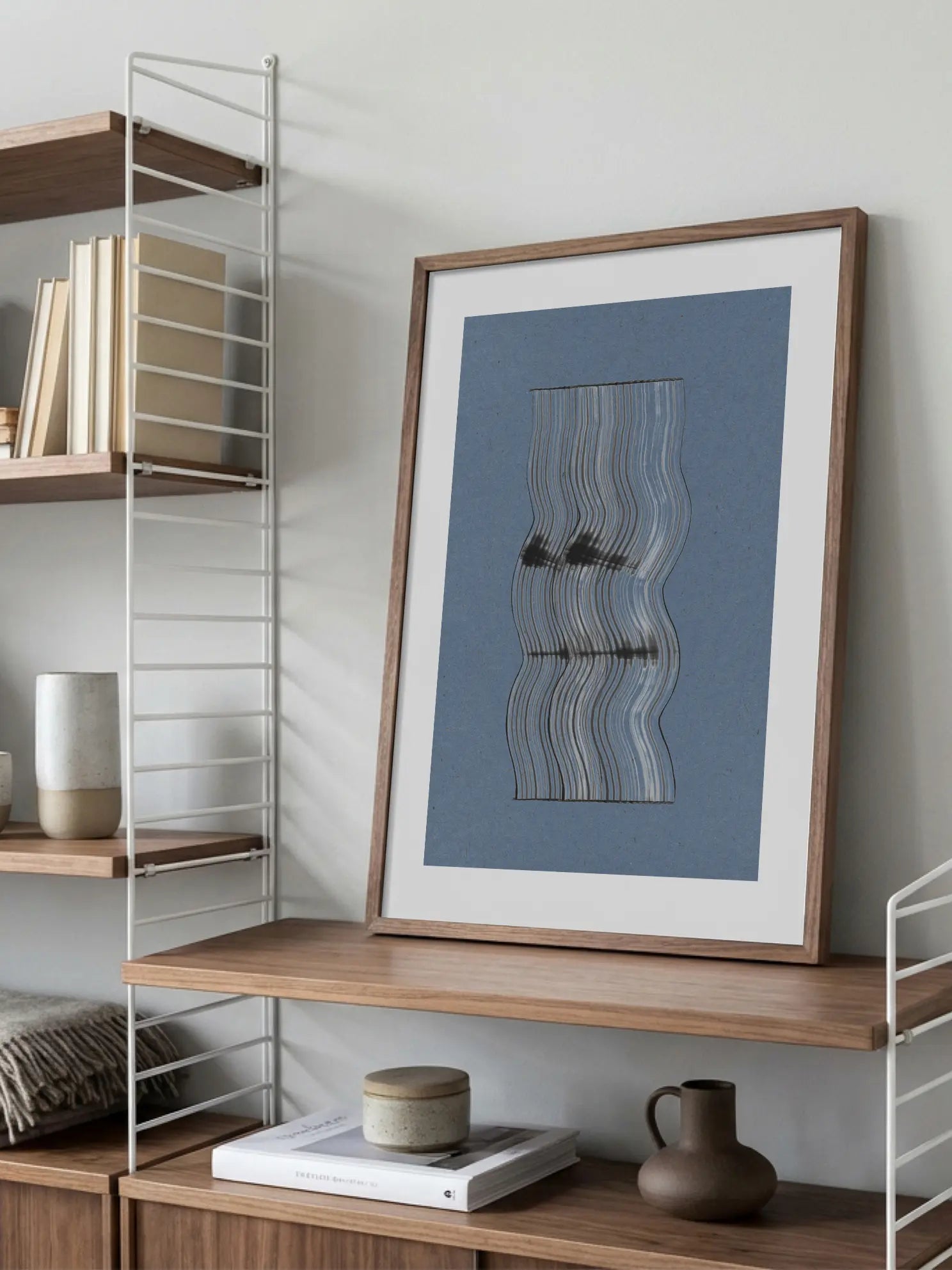 Curved Striped Vessel Poster