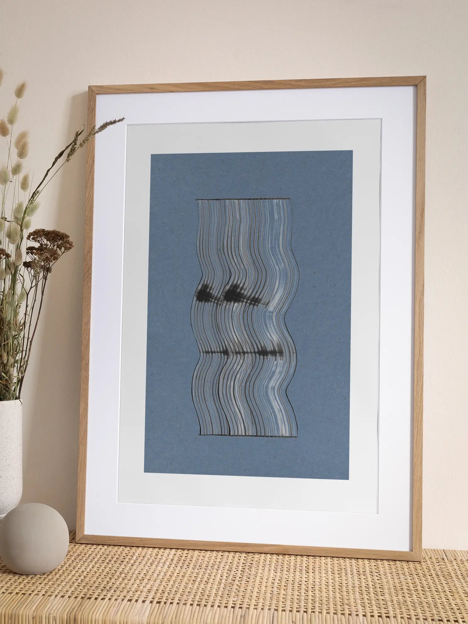 Curved Striped Vessel Poster