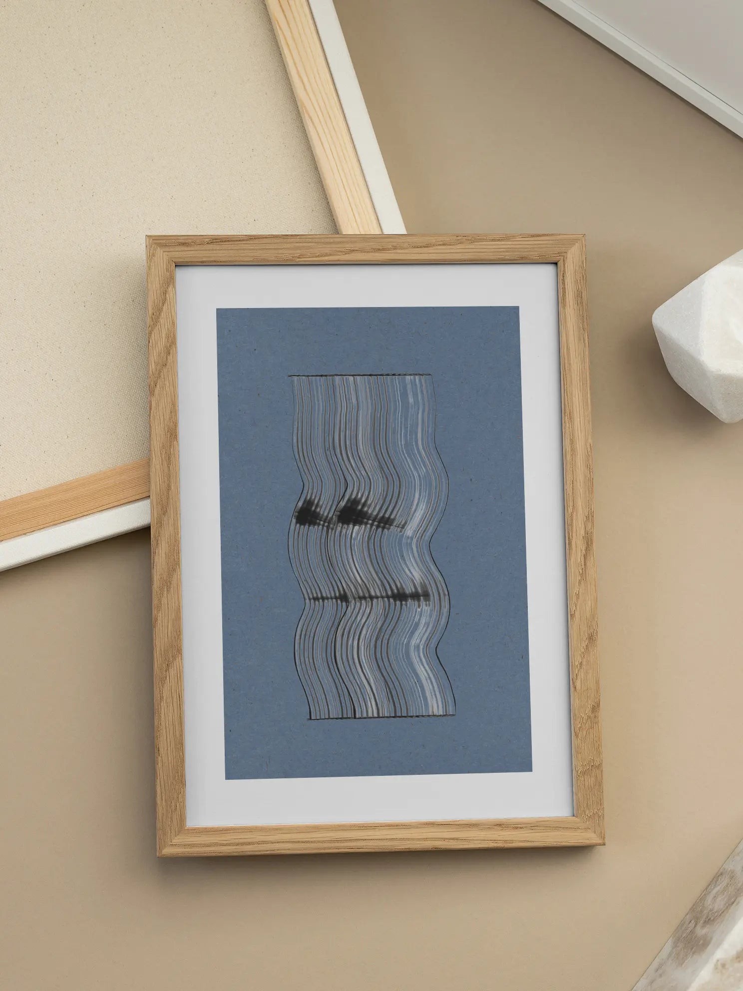 Curved Striped Vessel Poster