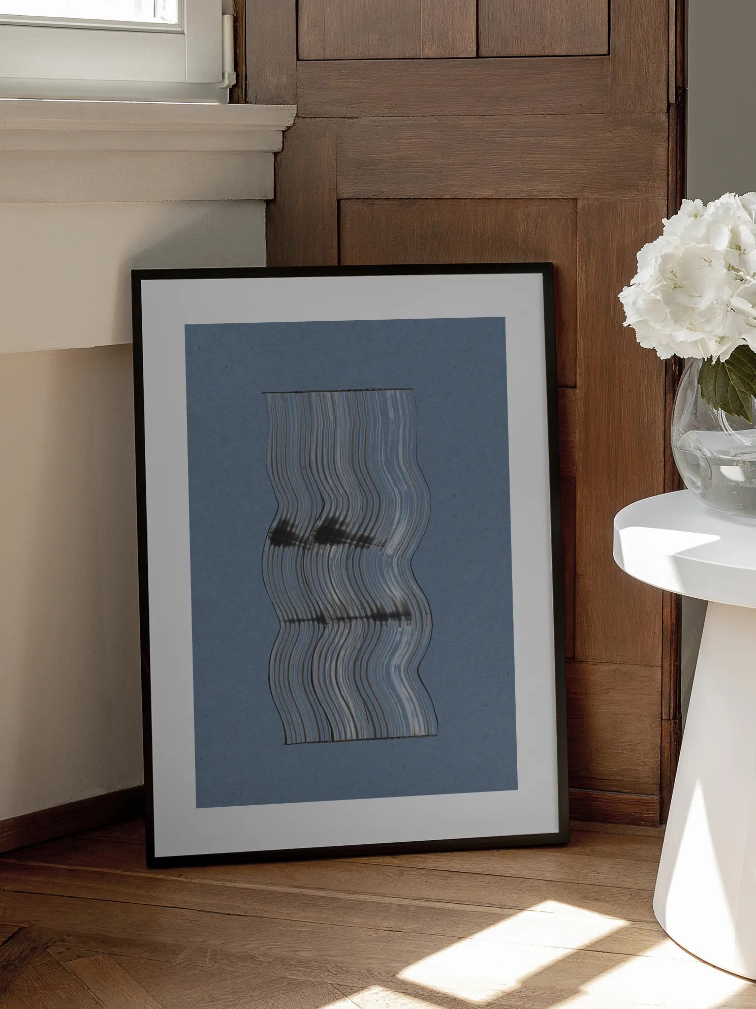 Curved Striped Vessel Poster