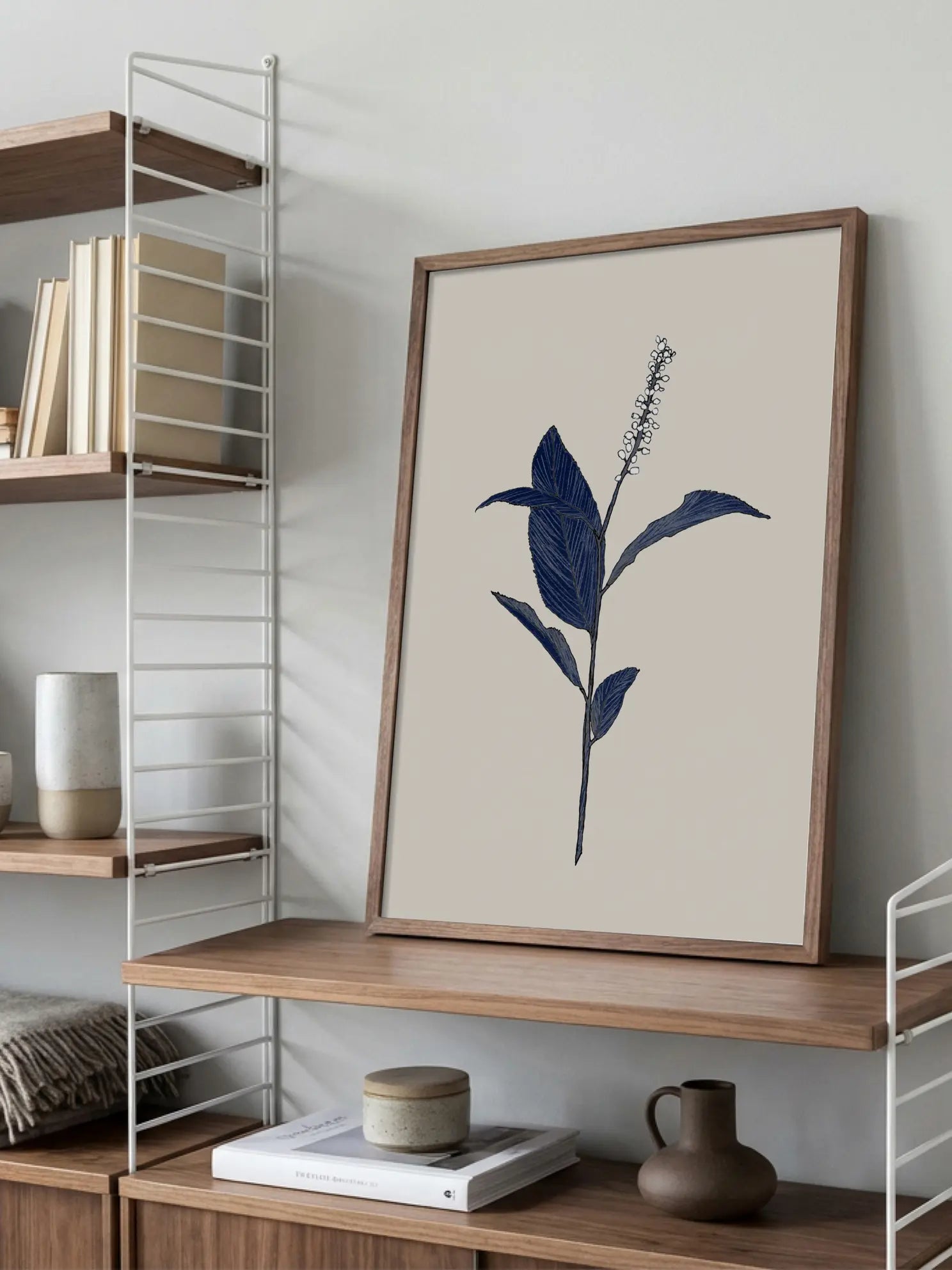 Dark Blue Botanical Poster