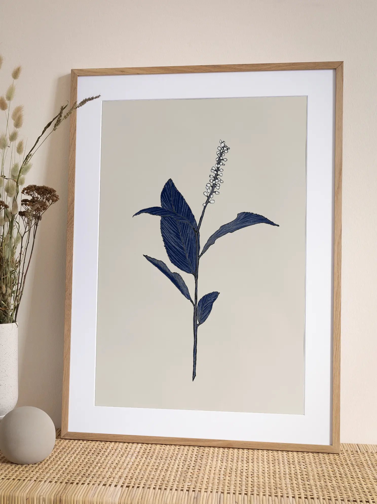 Dark Blue Botanical Poster