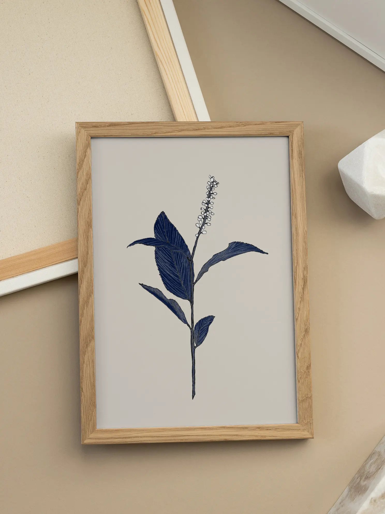 Dark Blue Botanical Poster